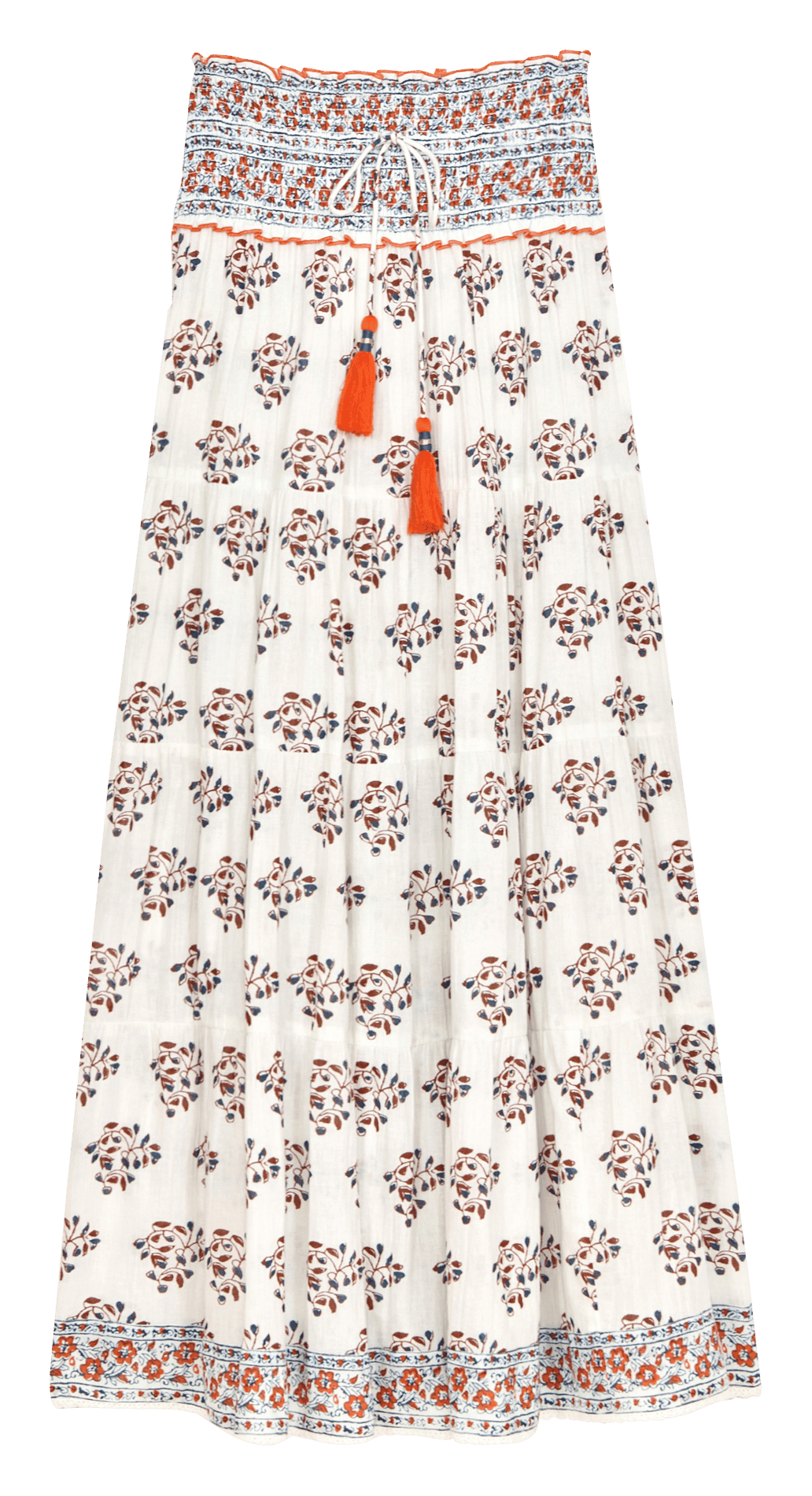 Long floral print skirt M.A.B.E White