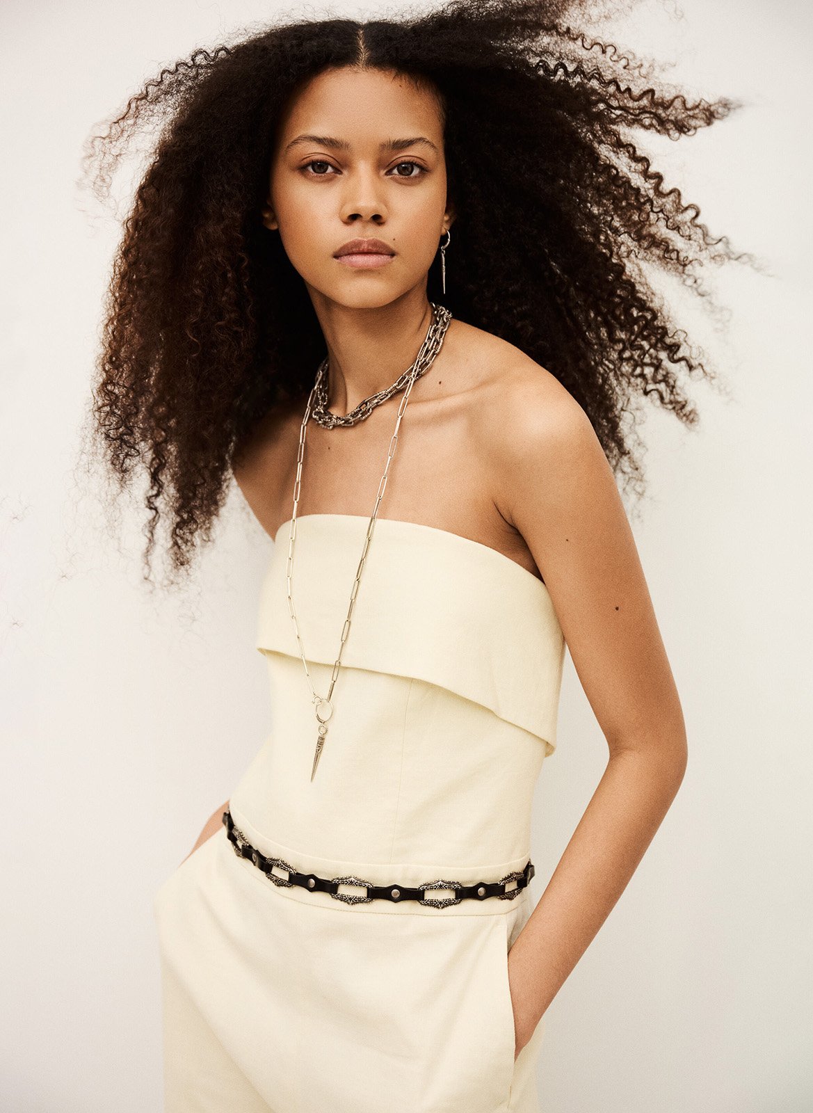 Linnen en katoenen mix jumpsuit BA&SH Beige