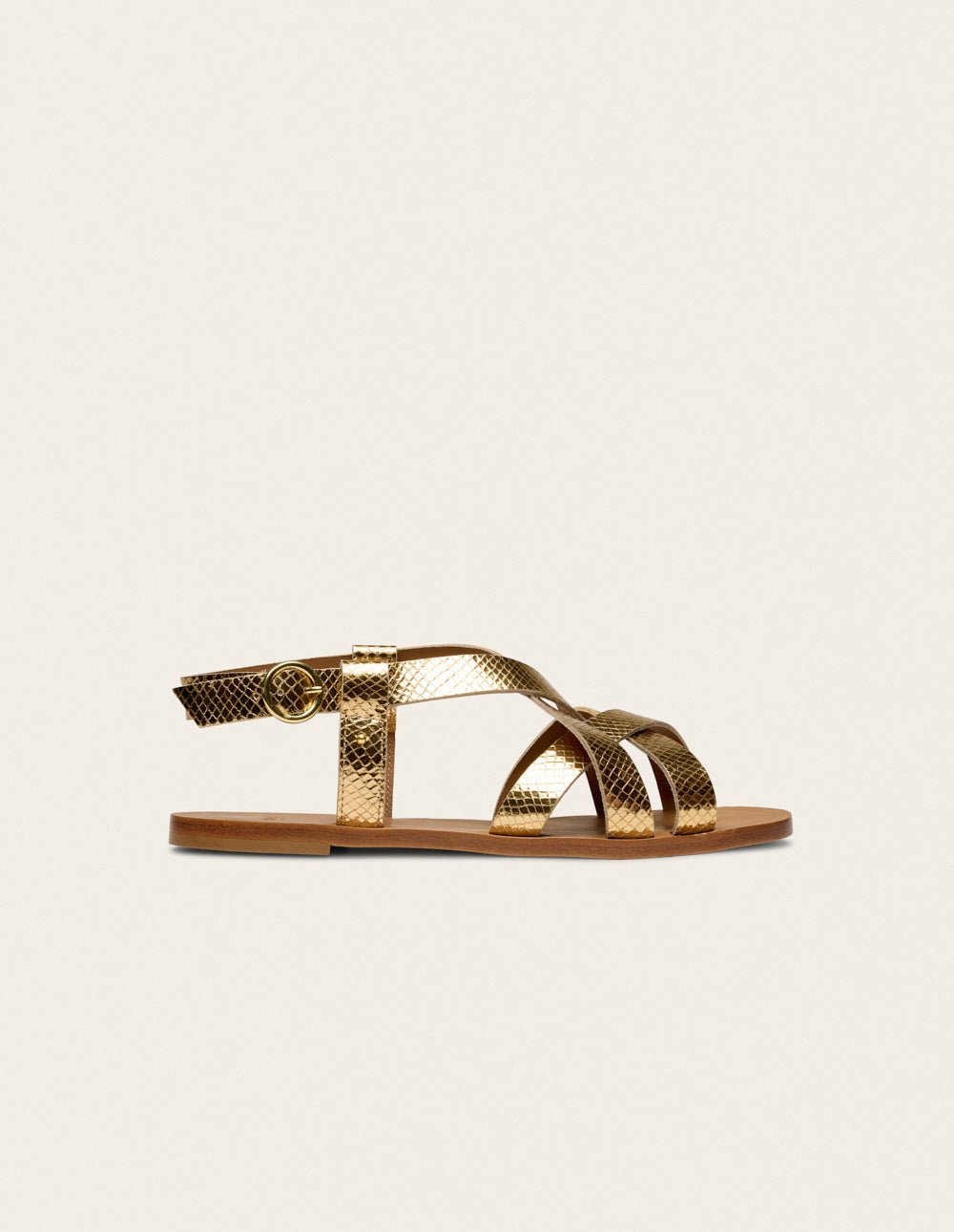 Faux leather sandals ODAJE Golden