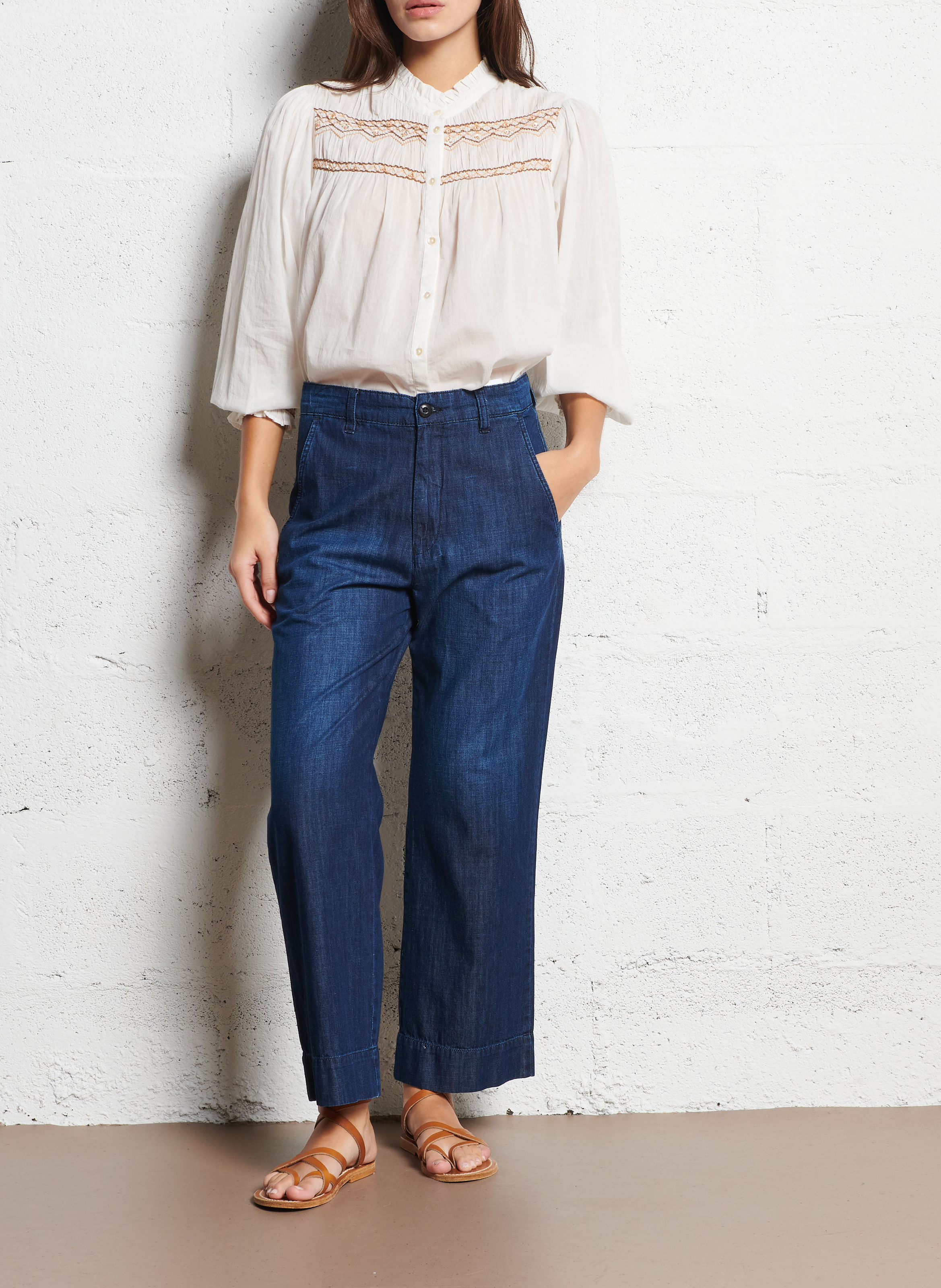 Cotton straight jeans ACQUAVERDE Blue