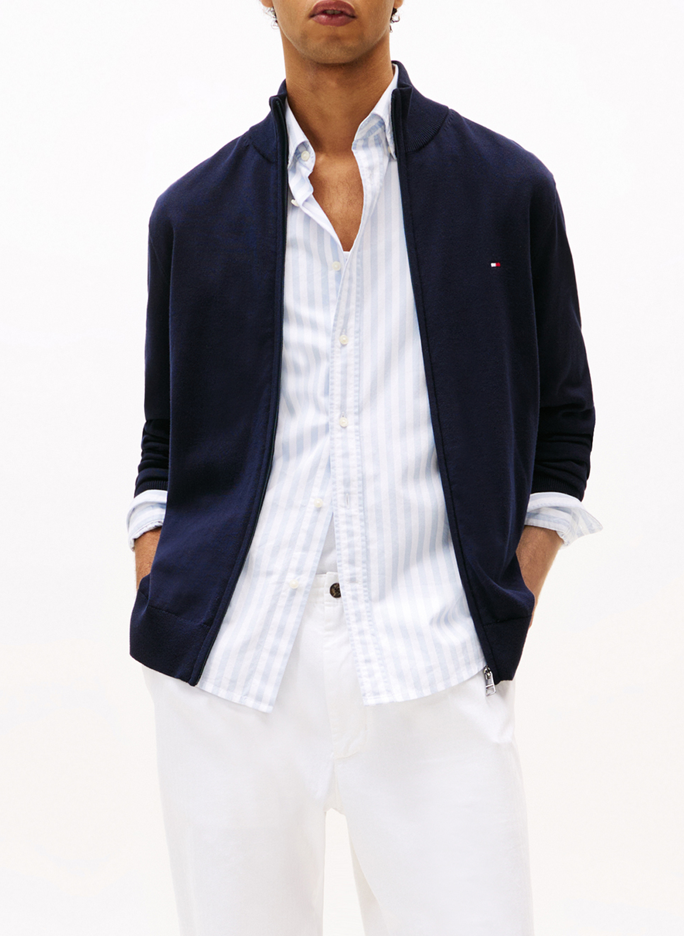 Sleeveless denim shirt with classic collar TOMMY HILFIGER