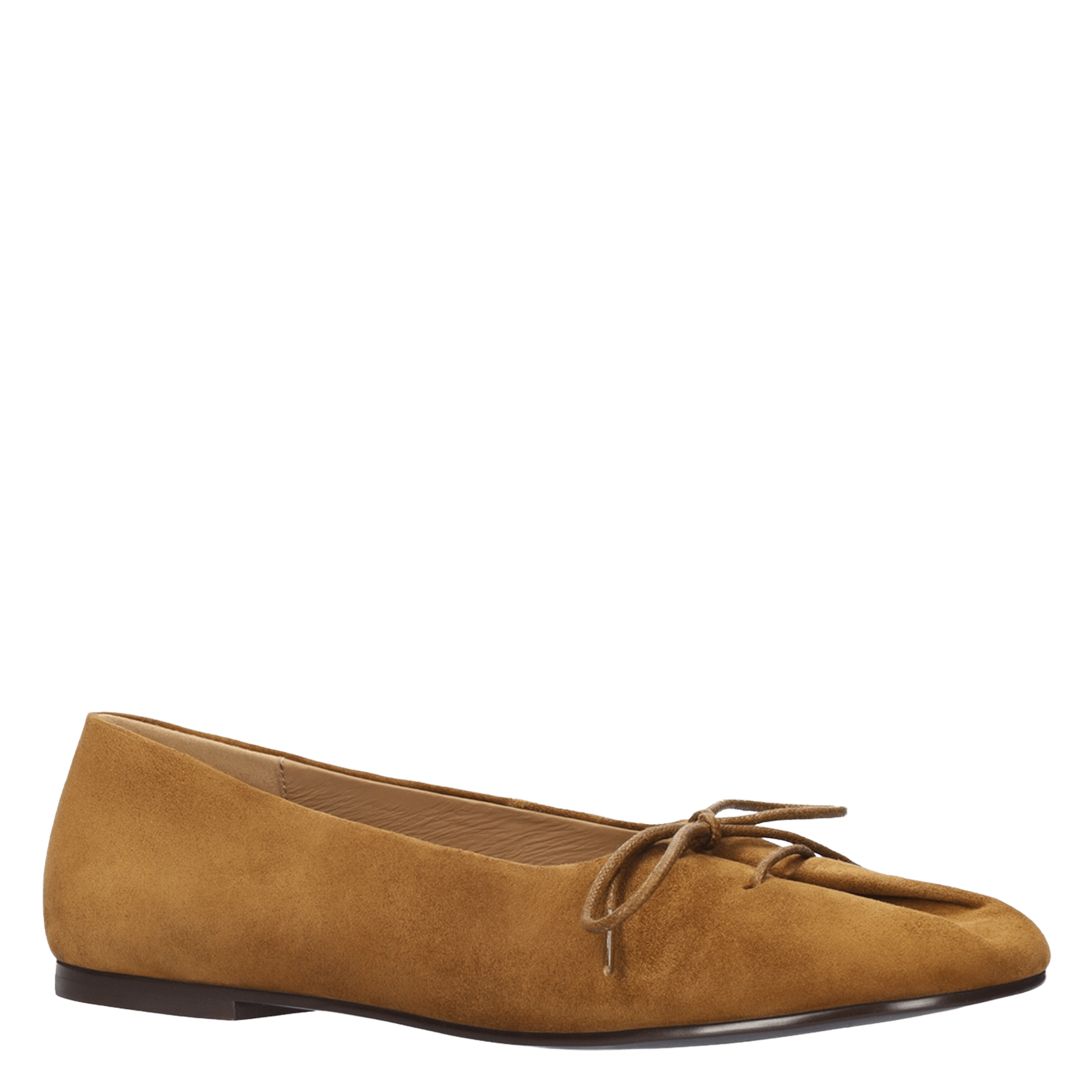 Round-Toe Suede Ballet Flats BIBI LOU Brown