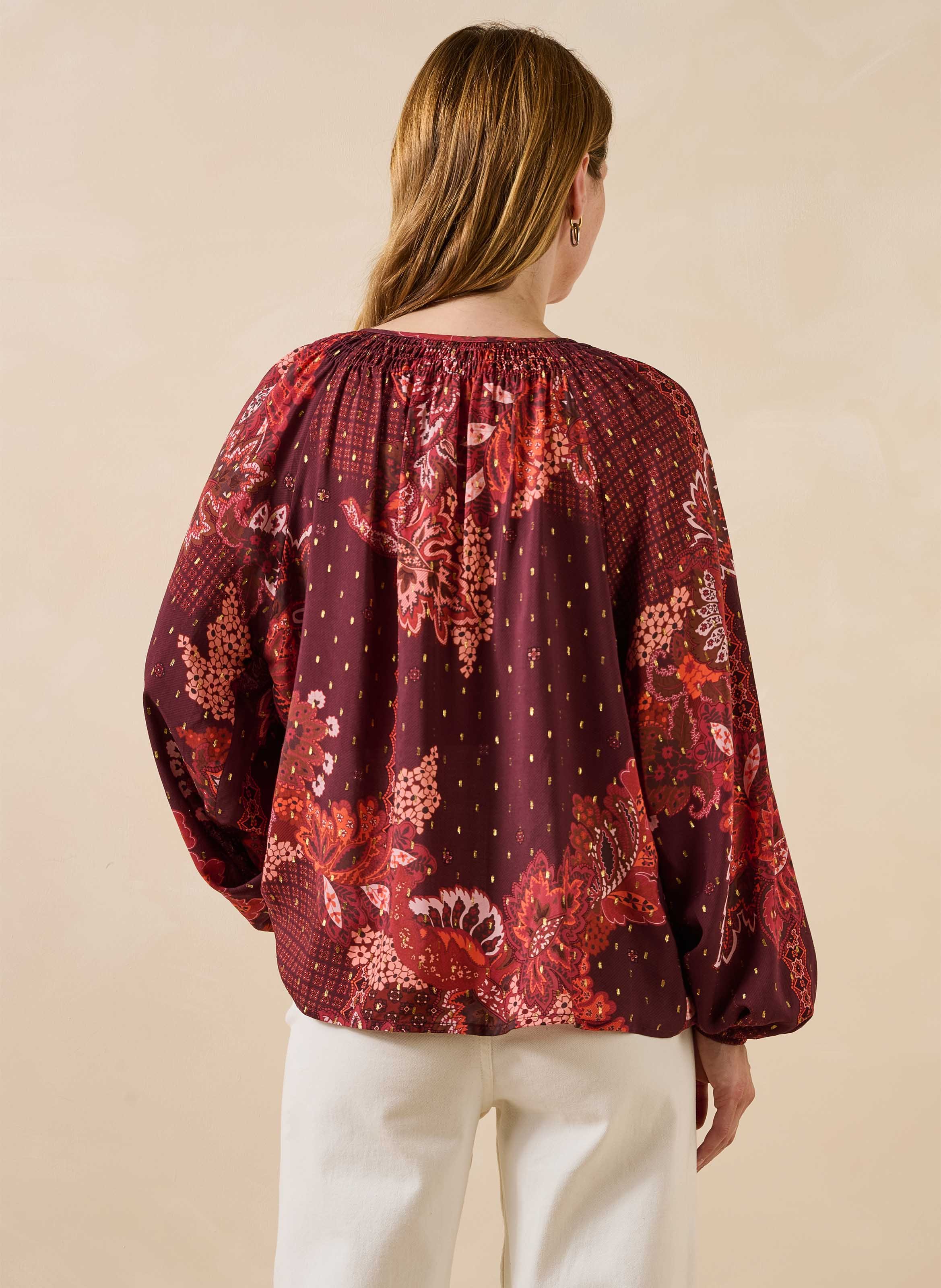 Henley blouse LA FEE MARABOUTEE Red