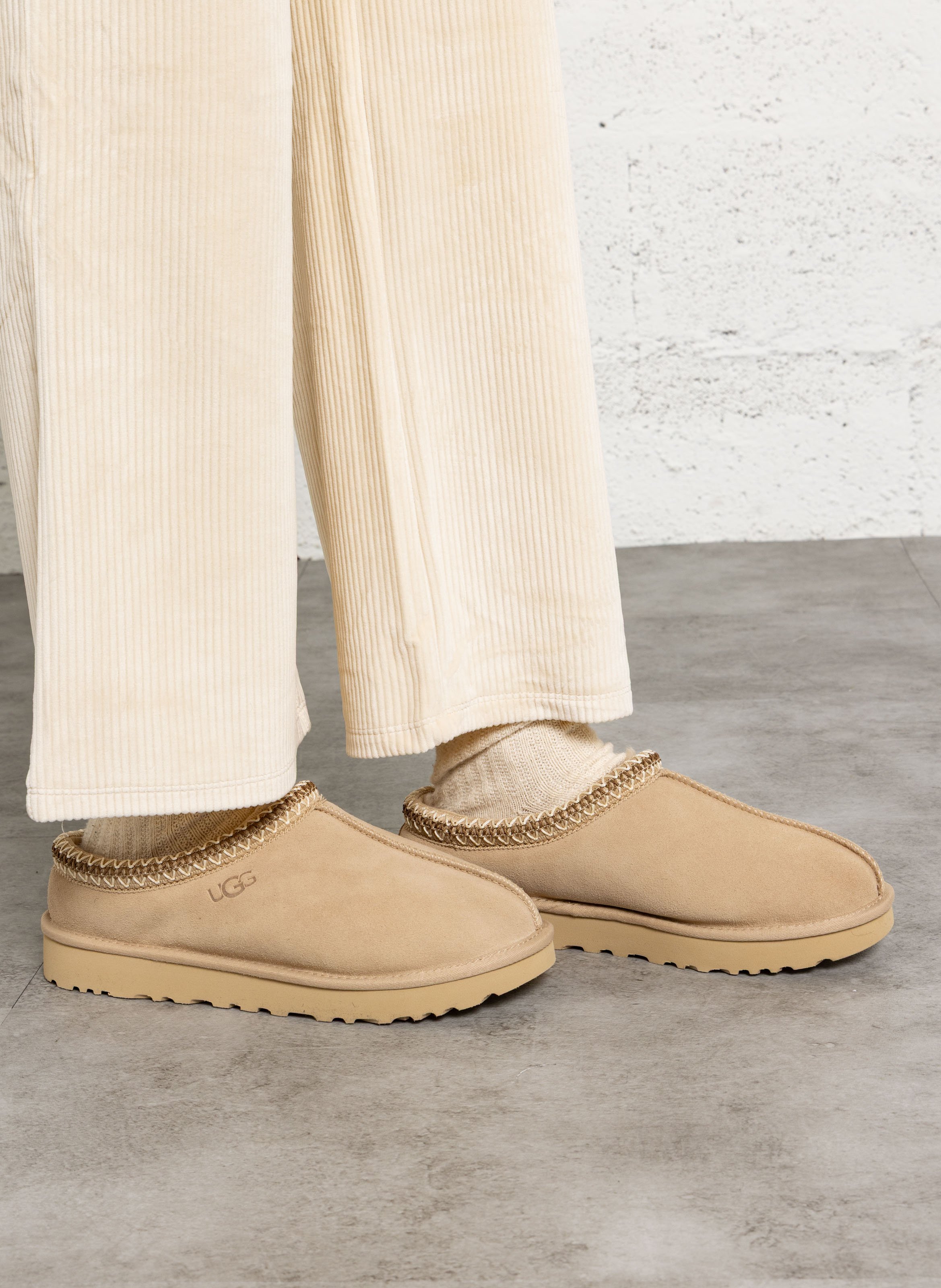 Clogs aus Leder-Mix UGG Beige