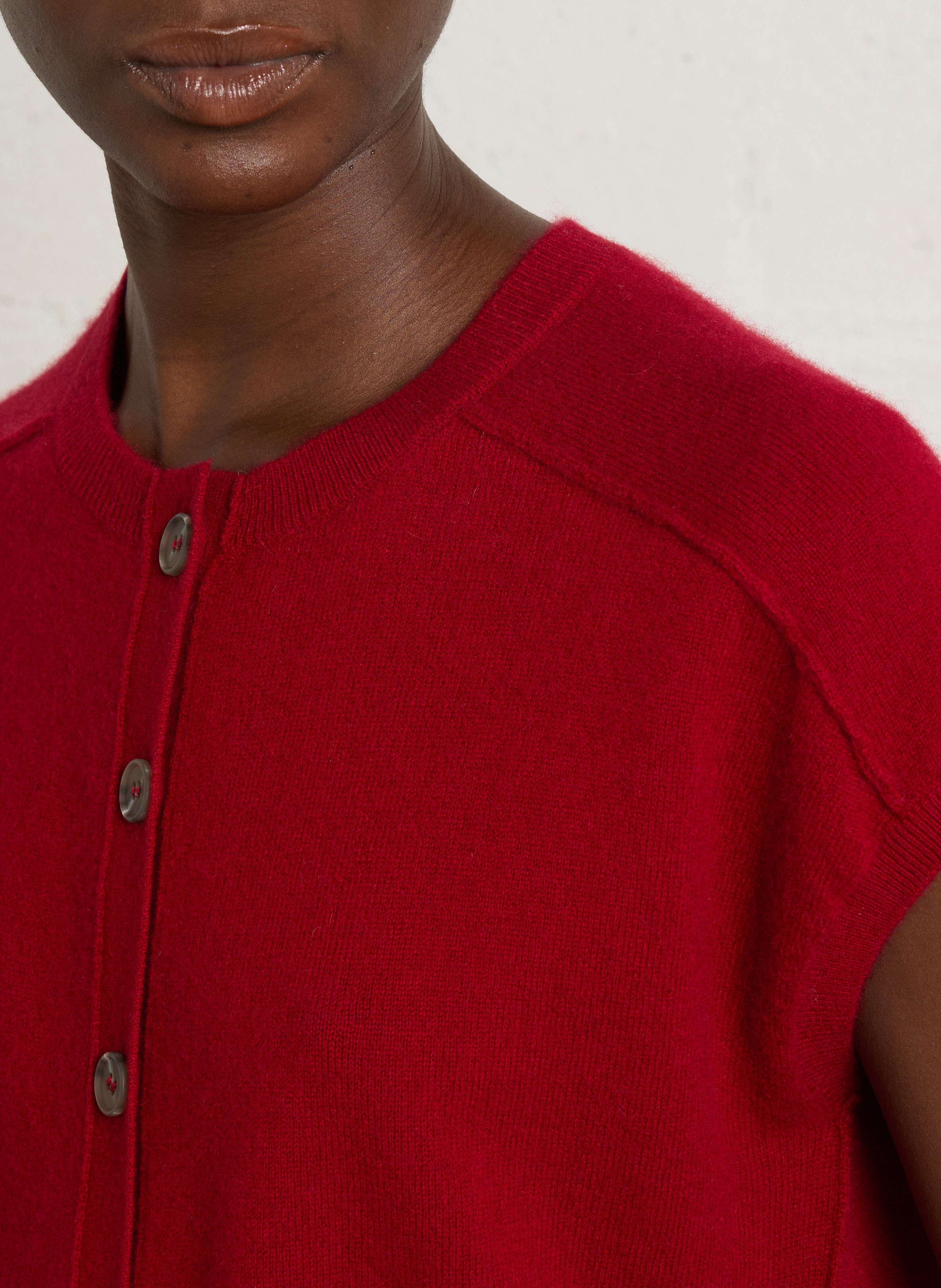 Round-neck cashmere cardigan MAISON 123 Red
