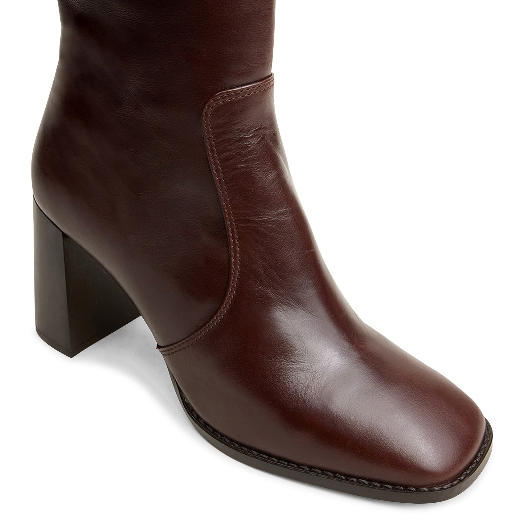 Leather heeled boots with monogram details JONAK Brown