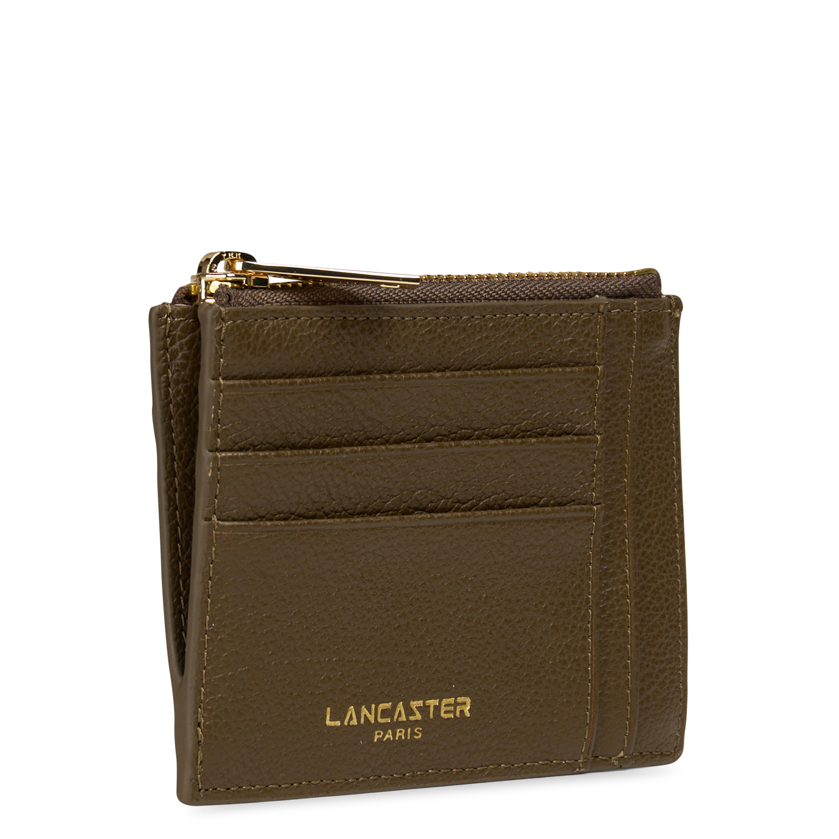 Leren portefeuille met ritsje | Kaki LANCASTER PARIS Dames