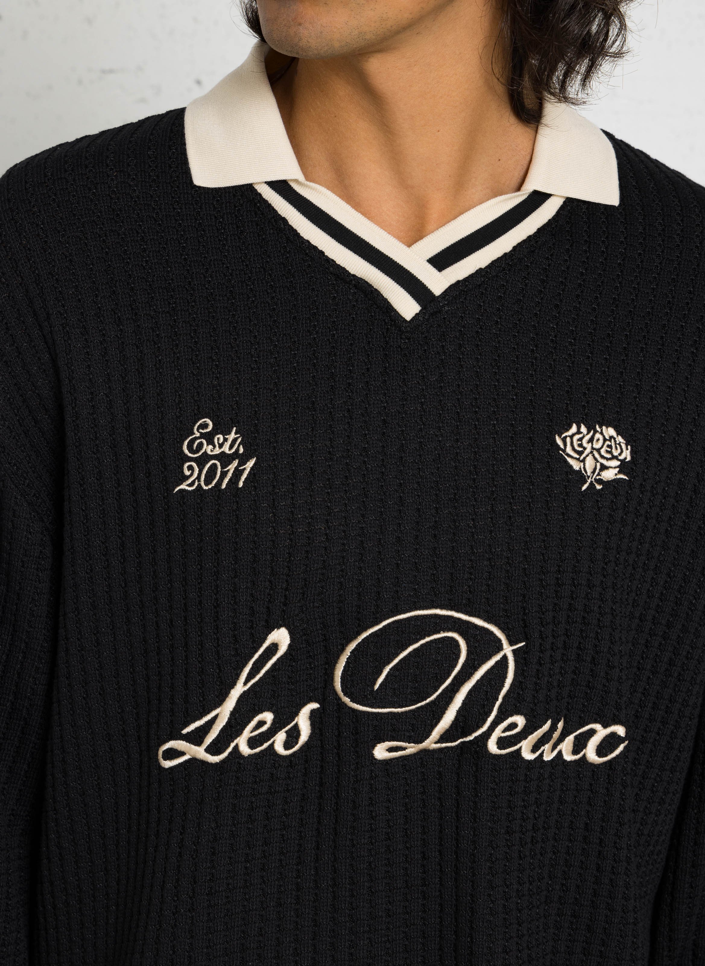 Pull oversize en coton mélangé LES DEUX Noir