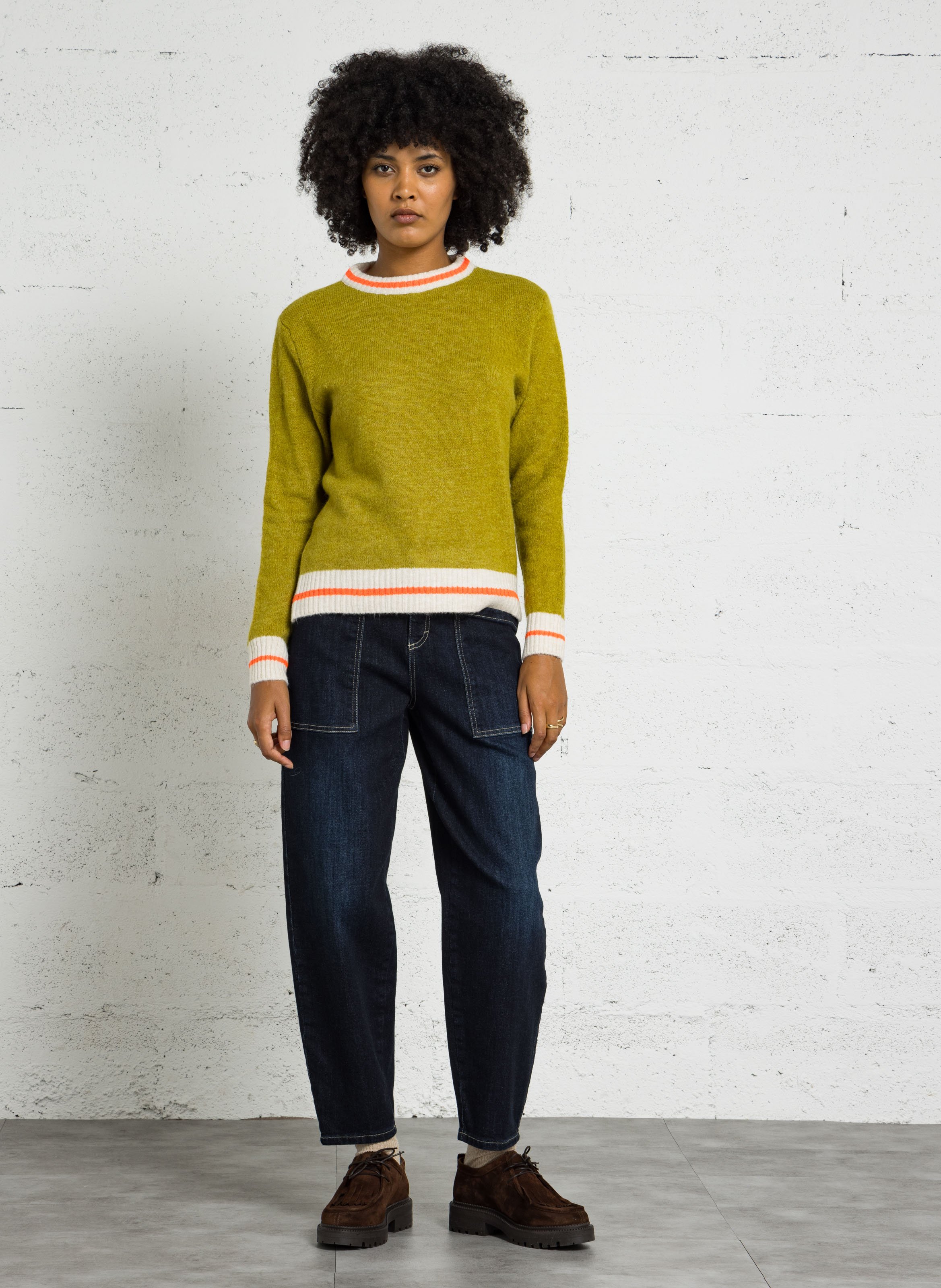 Ballon-Jeans mit aufgesetzten Taschen aus Baumwollmischung PLEASE Blau