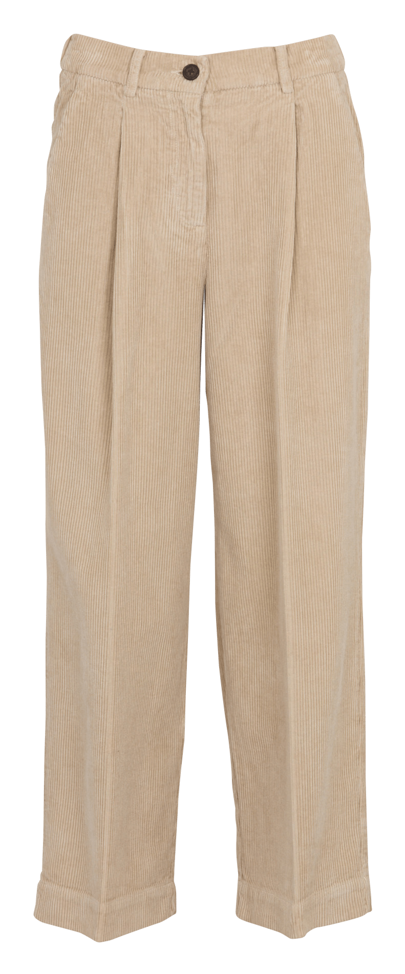 Straight corduroy cotton trousers with pleats BELLEPIECE
