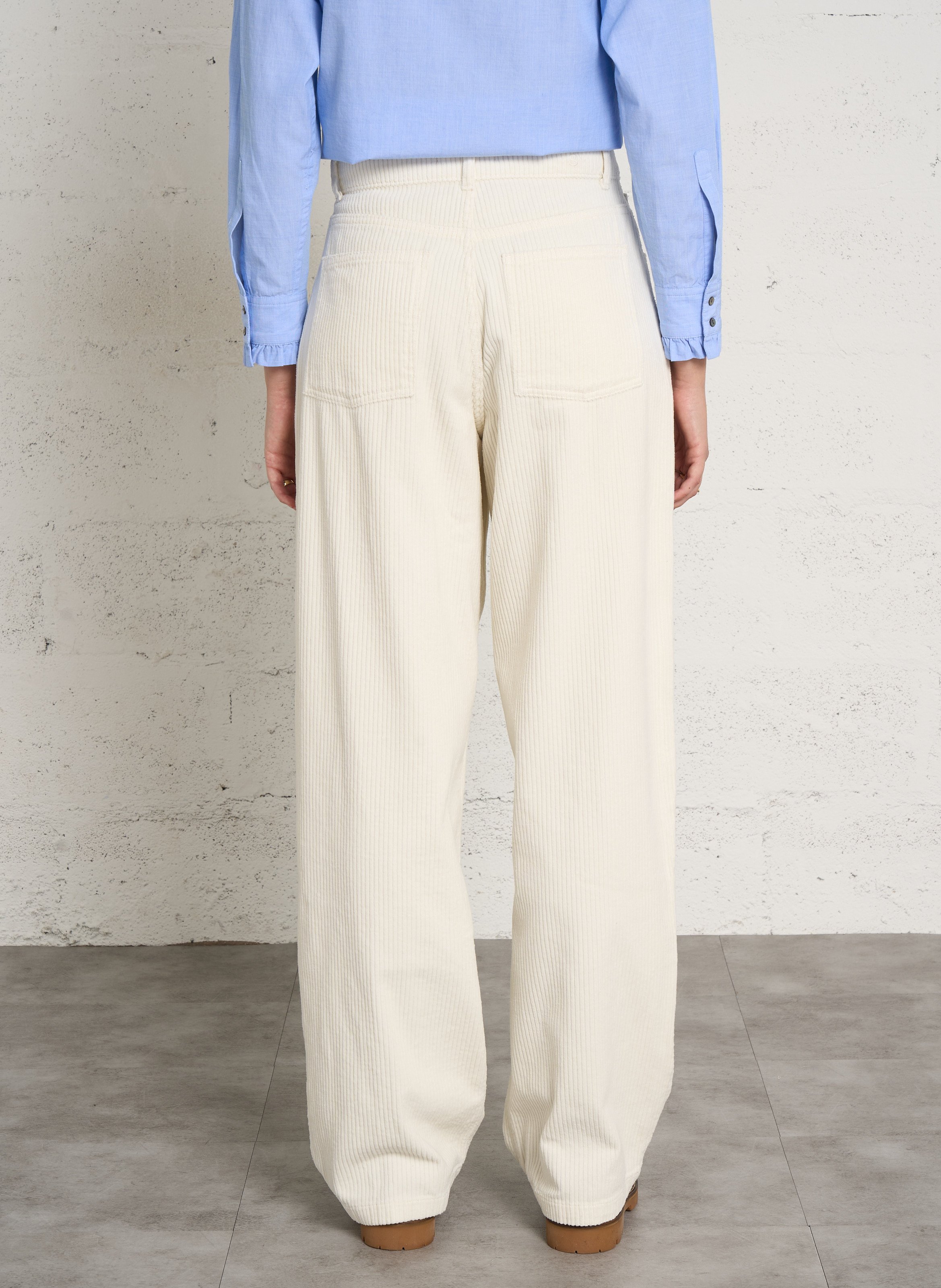 Rechte corduroy broek van katoen THE NEW SOCIETY Wit