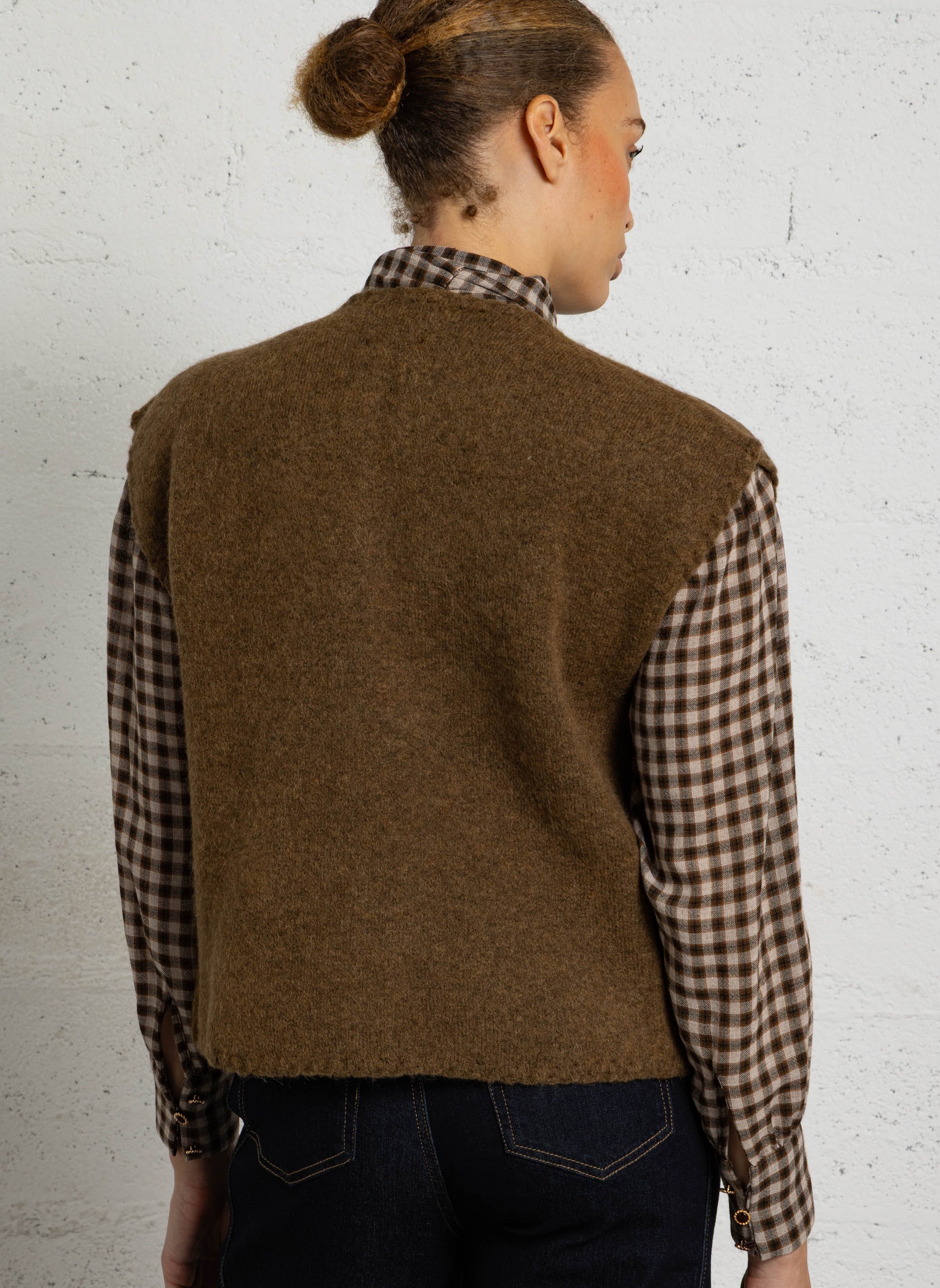 Strickweste aus Wollmix MAISON 123 Grun