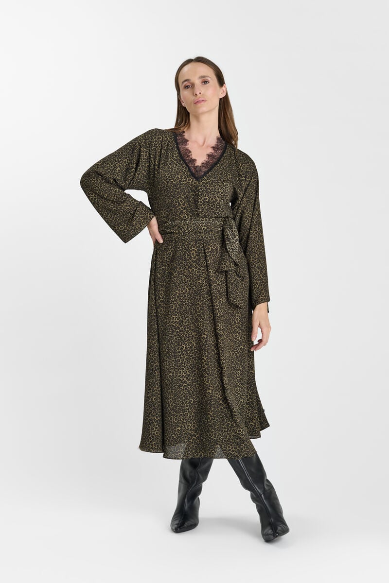 Long straight dress LE TEMPS DES CERISES Khaki