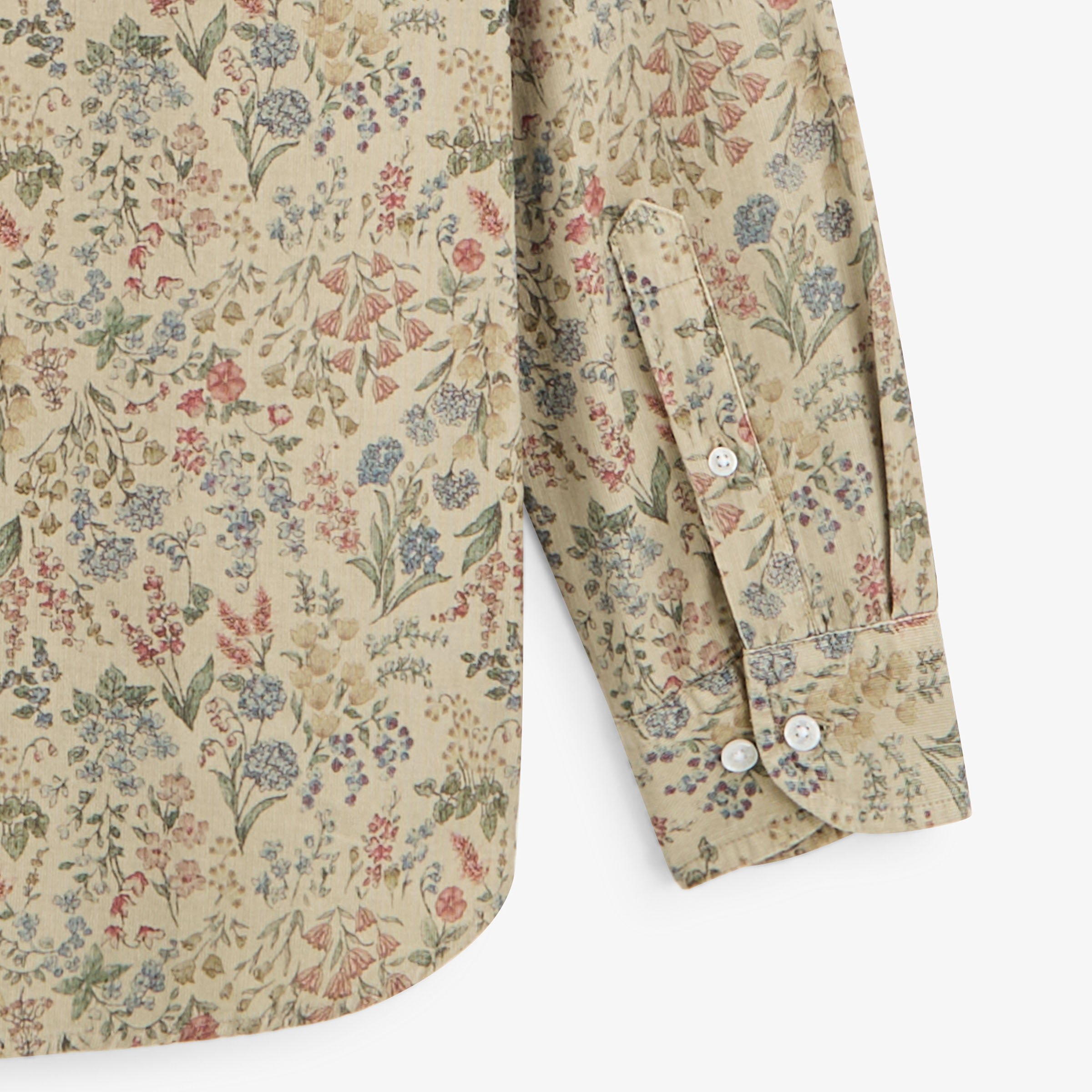 Long-sleeved floral print corduroy shirt SERGE BLANCO Beige