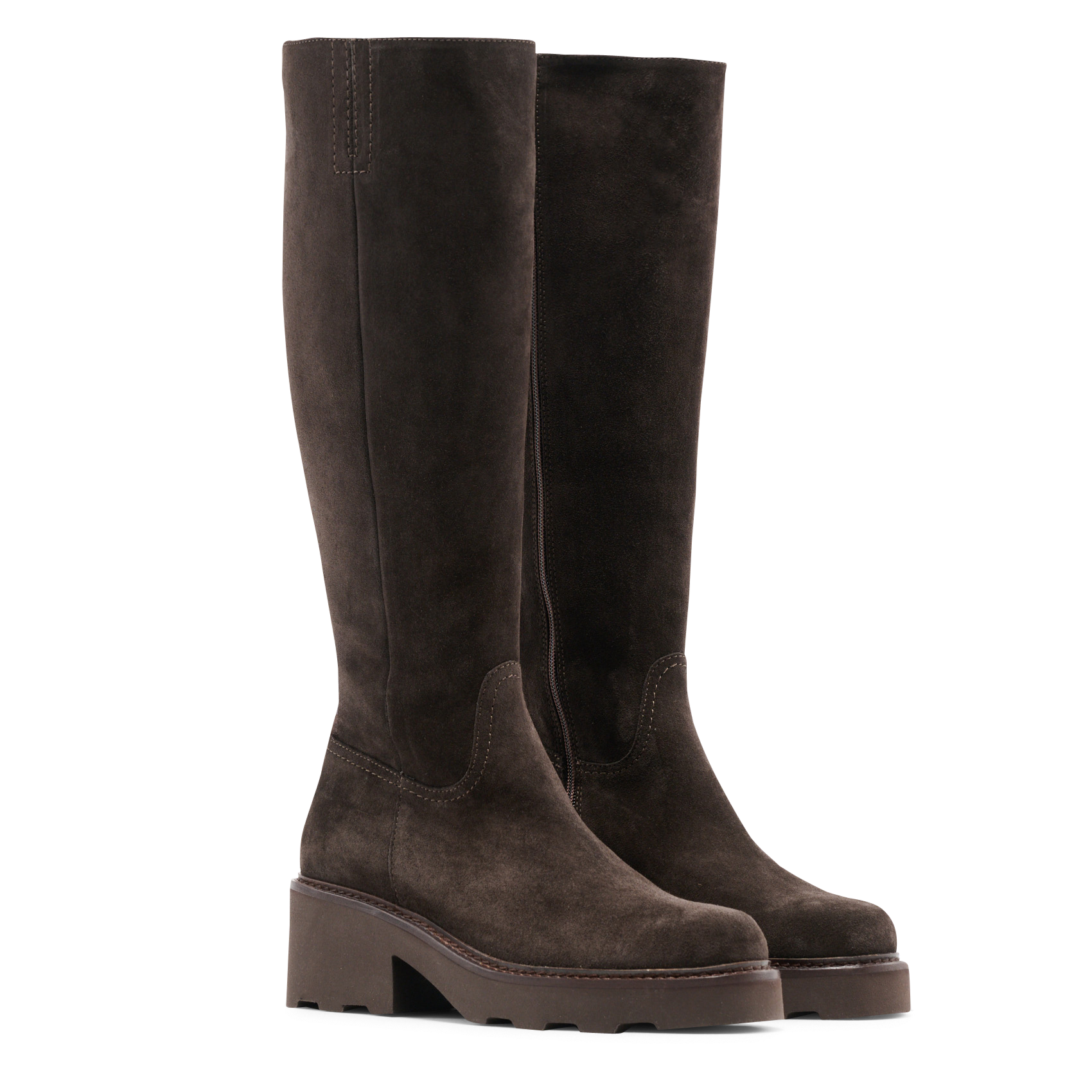 Bottes zippées en cuir suédé MELLOW YELLOW Marron