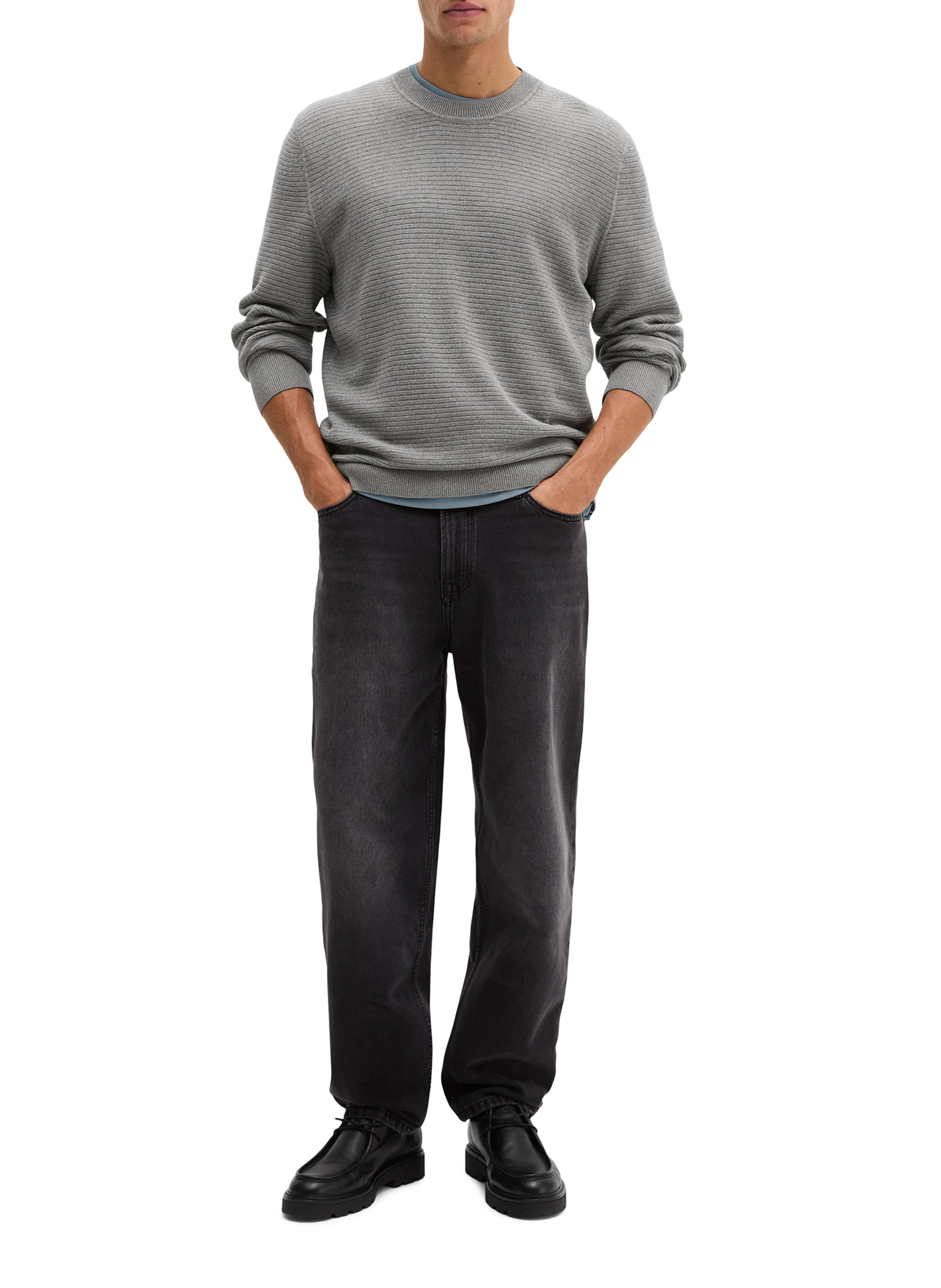 Katoenen trui met ronde hals MARC O'POLO Grijs