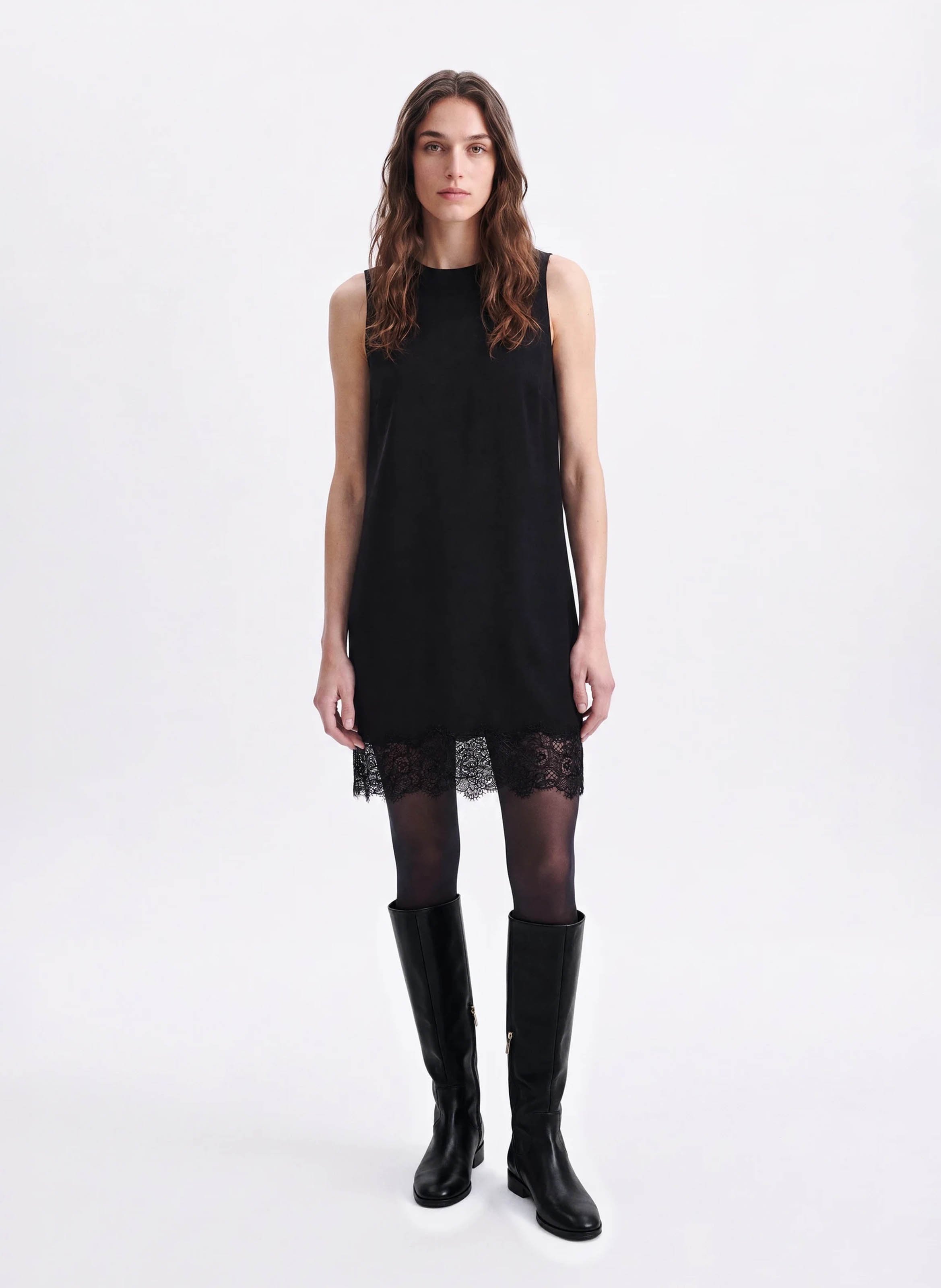 Short round-neck dress VANESSA BRUNO Black
