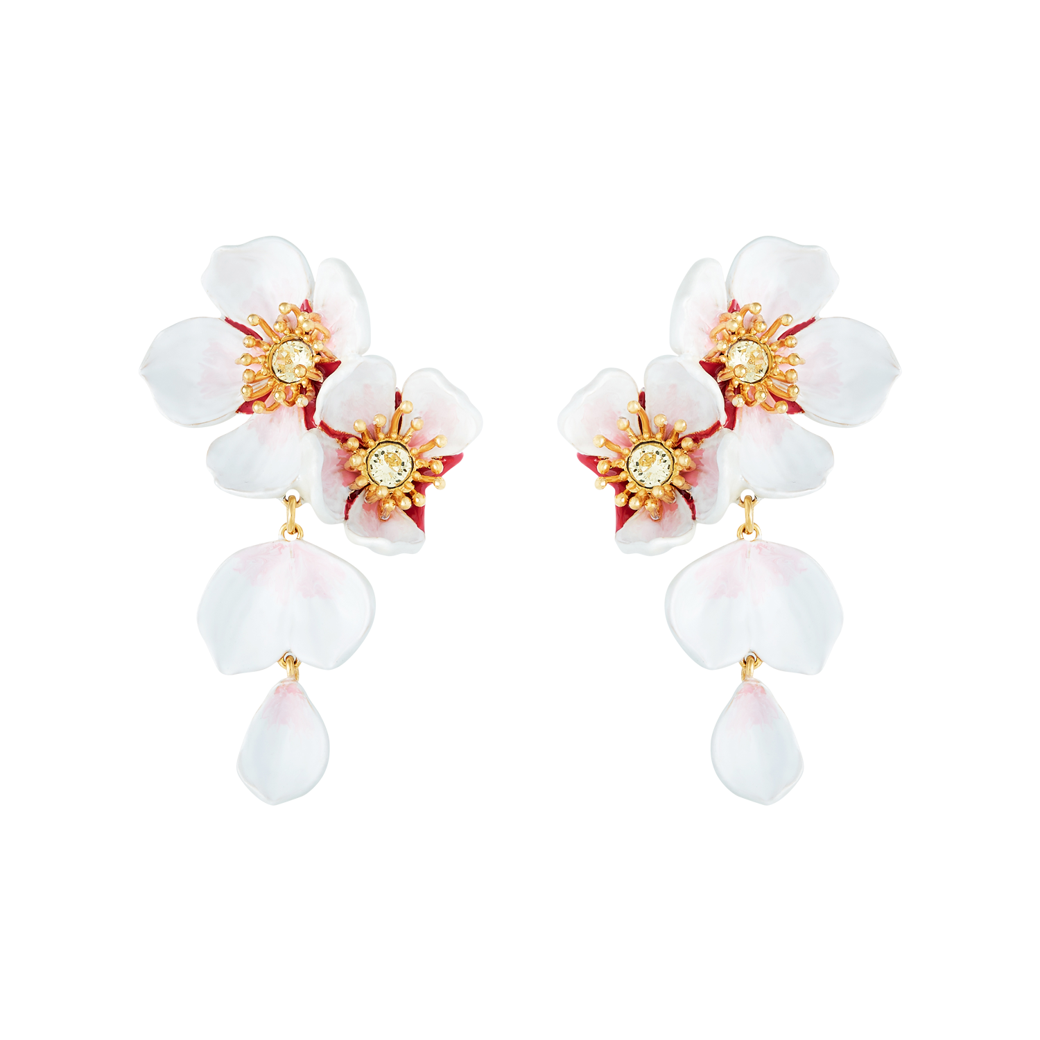 Pendientes Largos De Flores Blanc Les Nereides - Mujer Place des Tendances