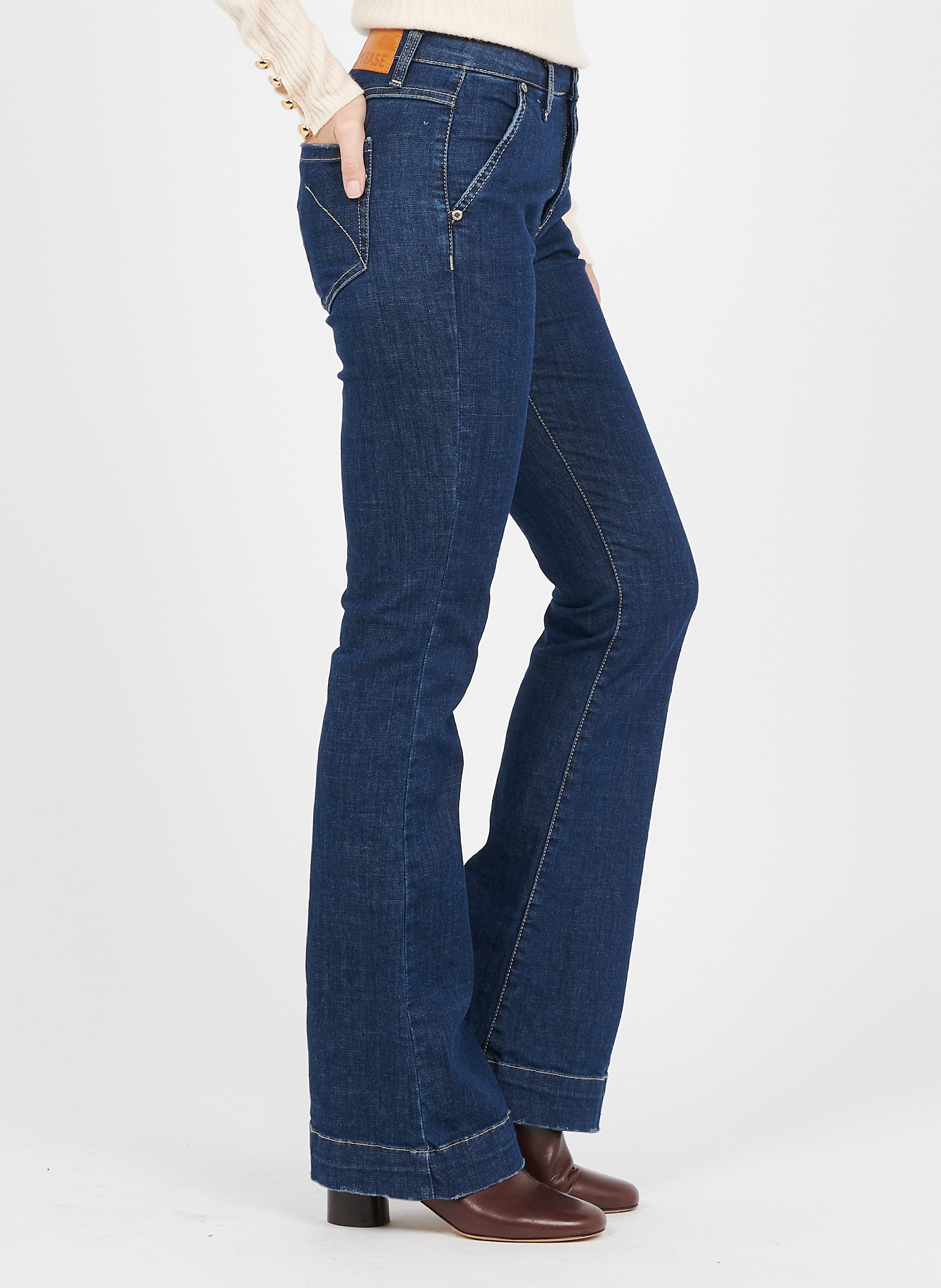Bootcut cotton jeans PLEASE Blue