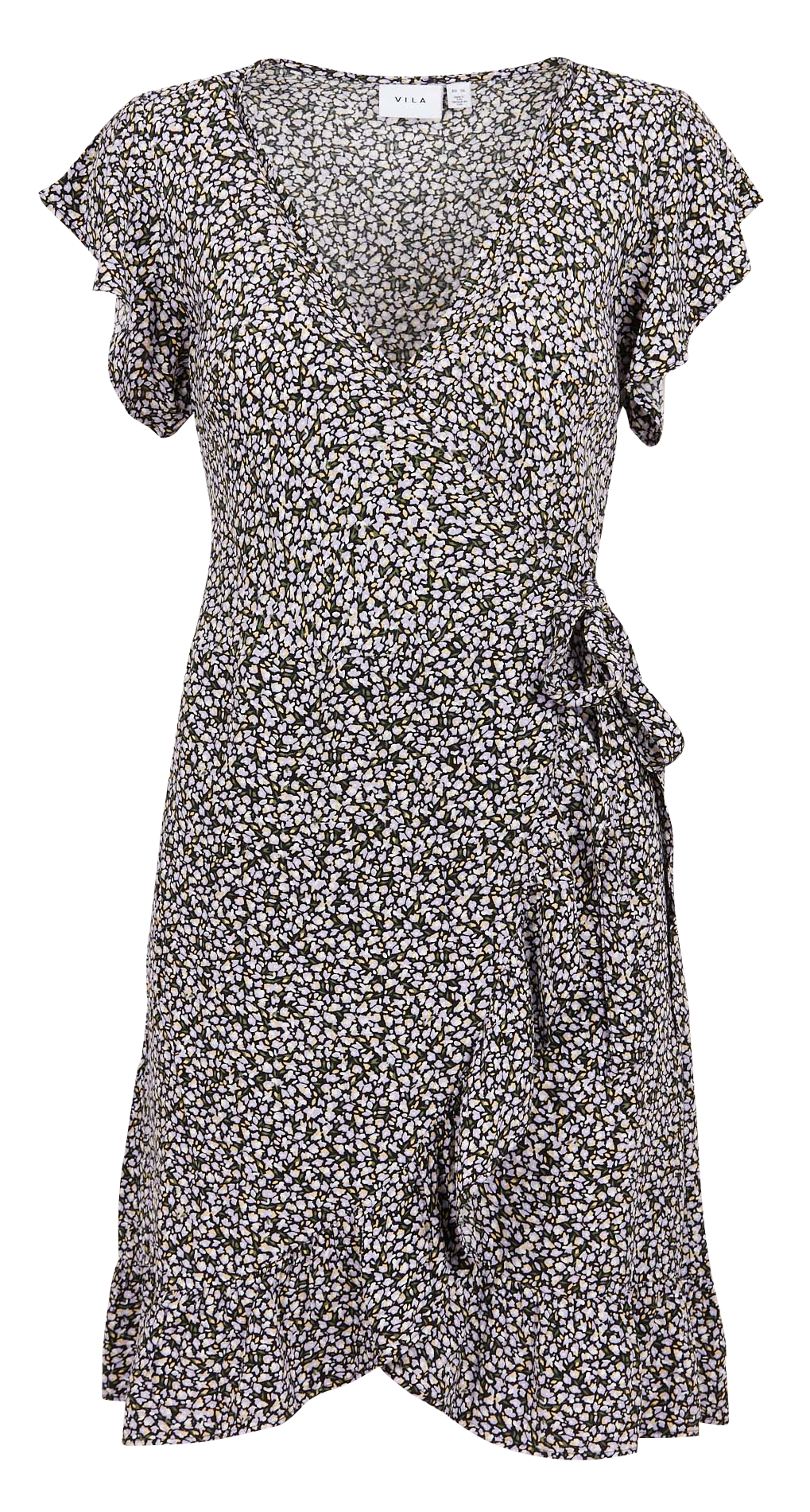 Short printed wrap dress VILA Purple