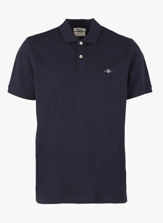 Cotton polo shirt with classic collar Blue Gant Men Place des