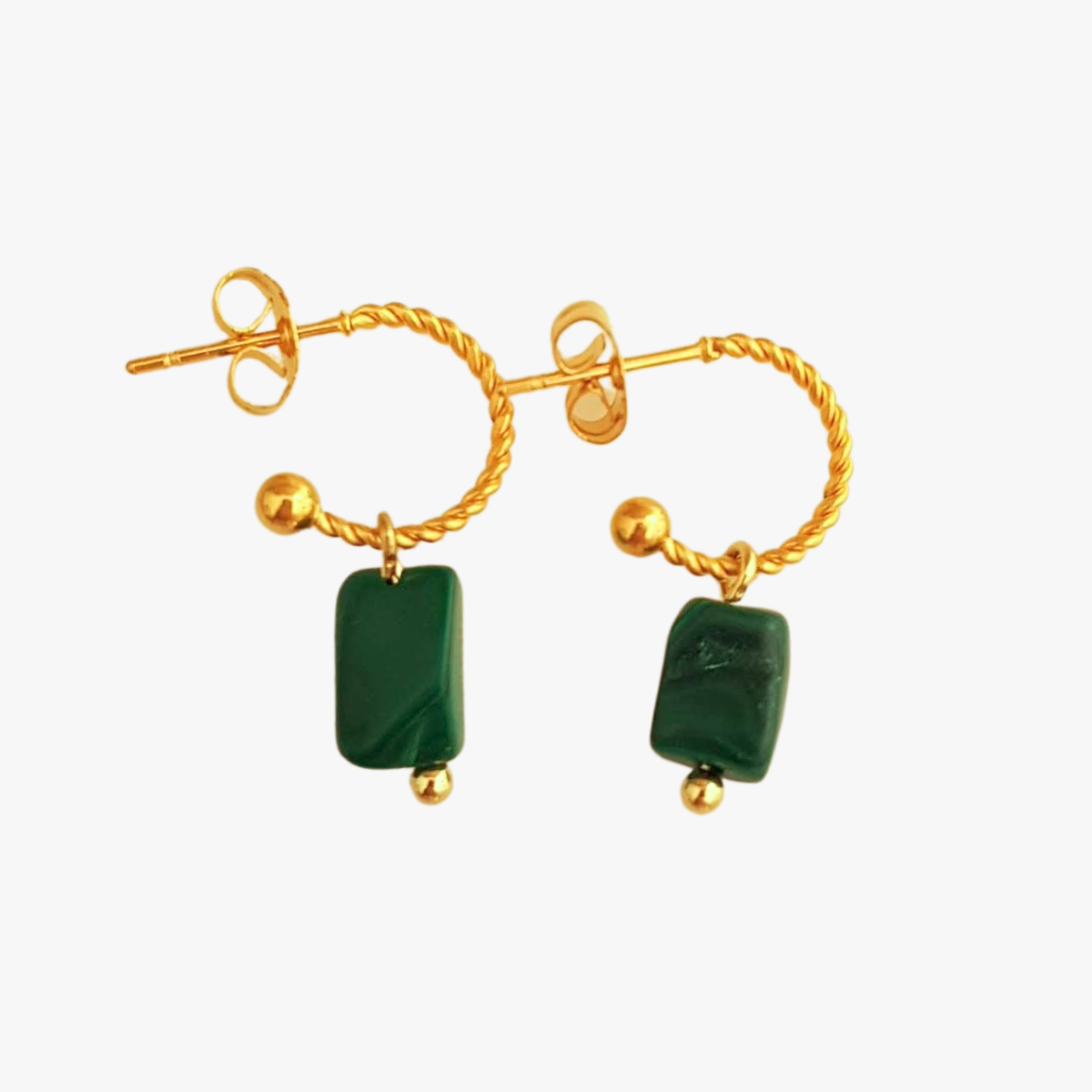 Malachite earrings GINANDGER Green