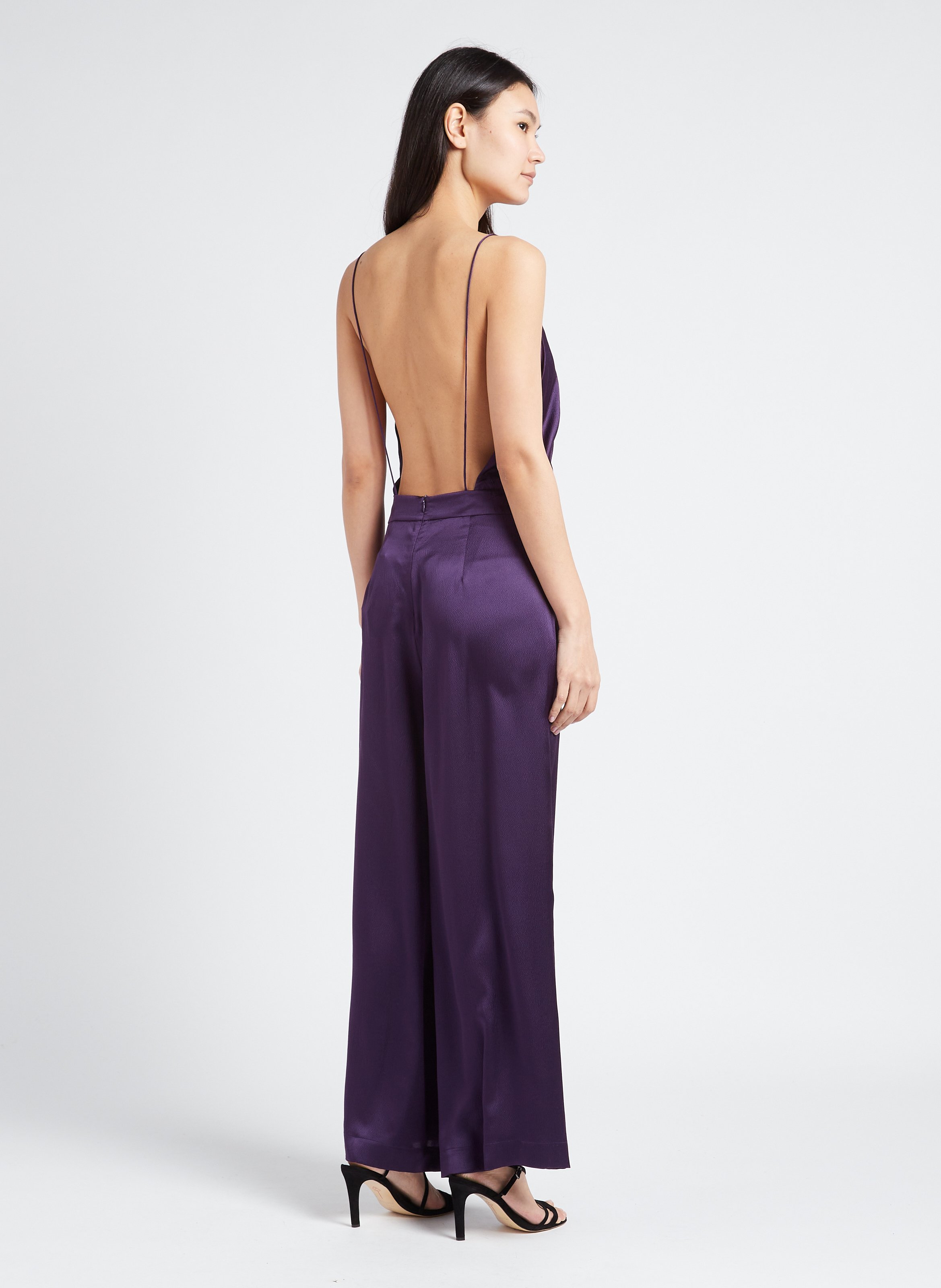 Combinaison à bretelles en soie KARMA KOMA Violet