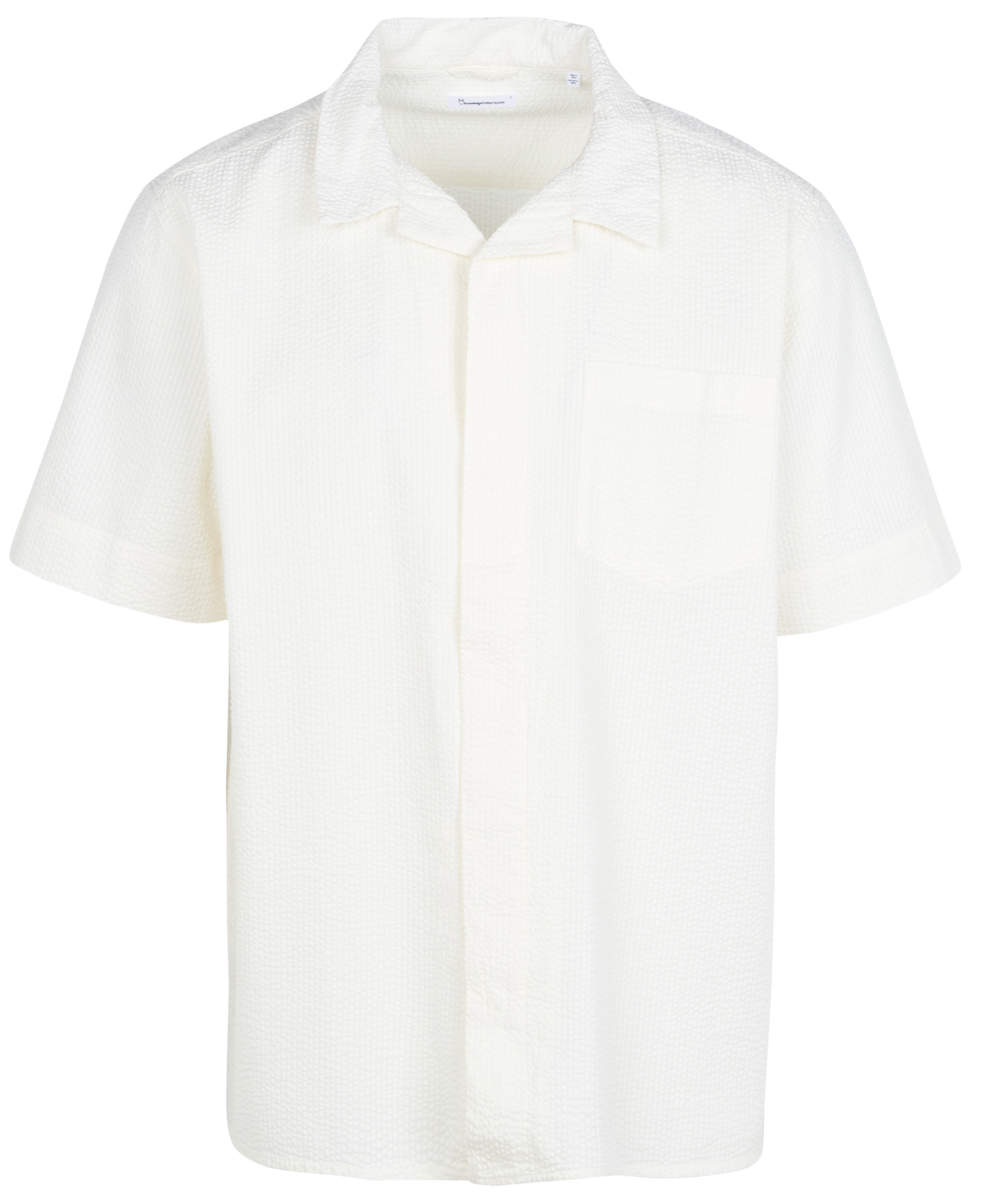 Hemd aus Bio-Baumwolle mit klassischem Kragen KNOWLEDGE COTTON APPAREL Weiss