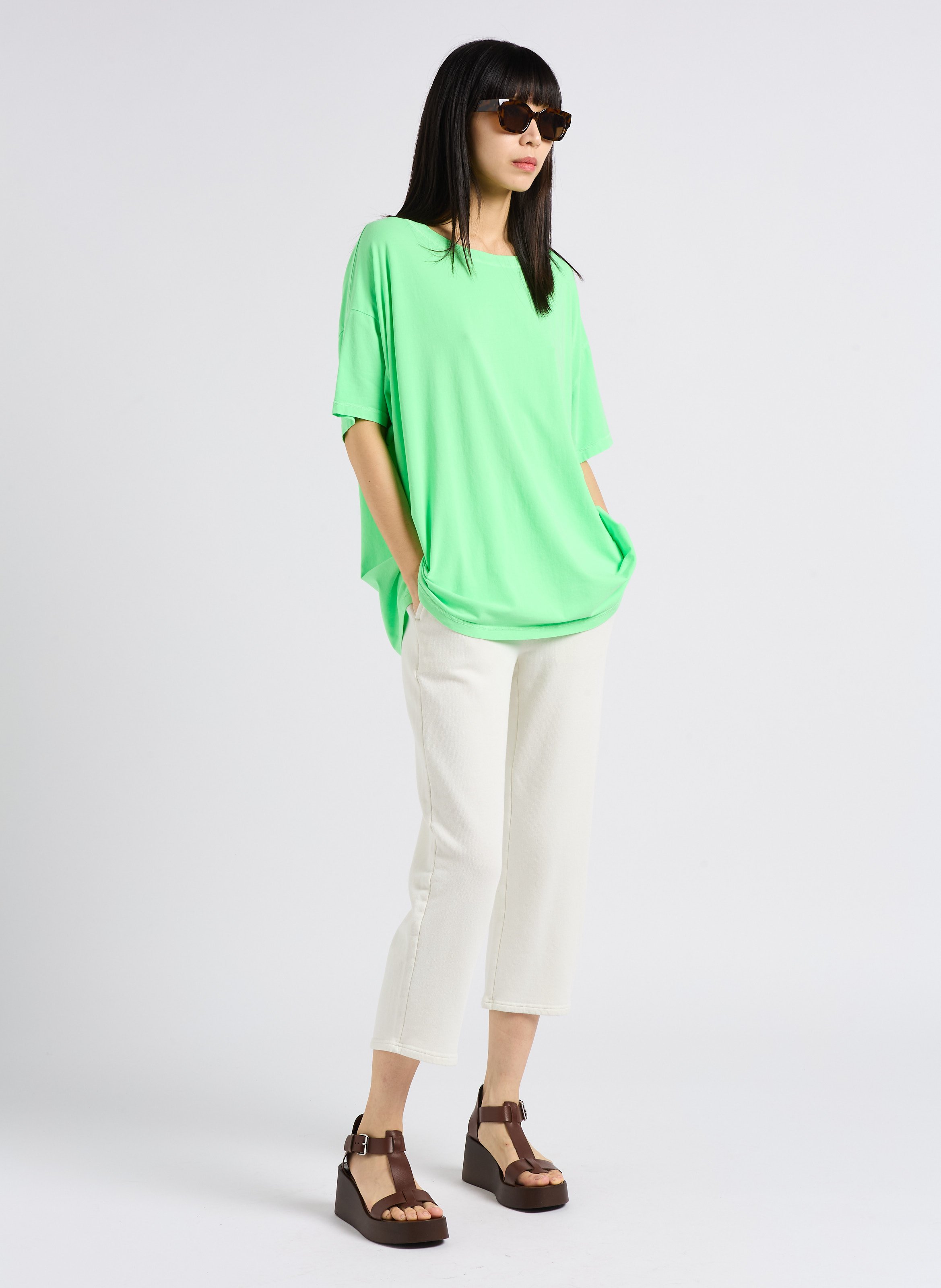 Ledersandalen mit Keilabsatz Braun