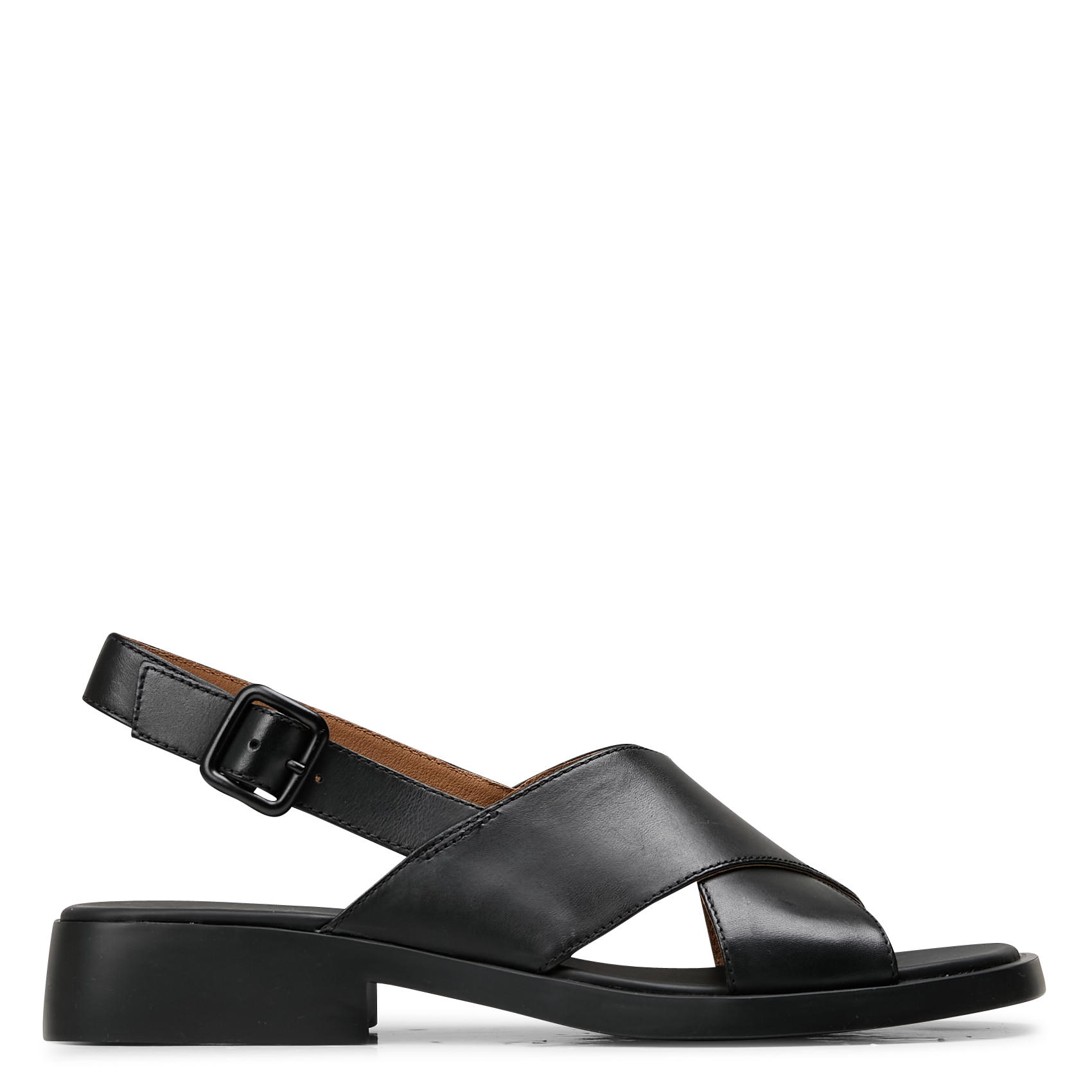 Sandales plates en cuir CAMPER Noir