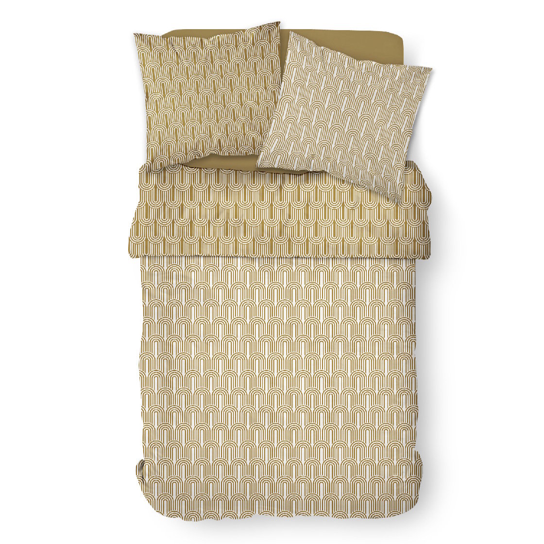 Printed cotton bedding set TODAY LINGE DE MAISON Brown