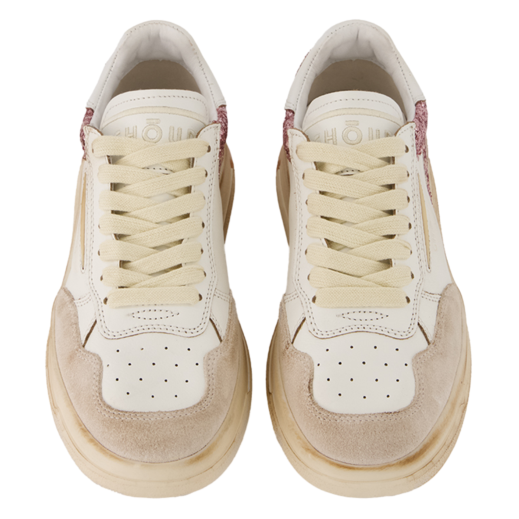 Low-top leather mix sneakers GHOUD VENICE Pink