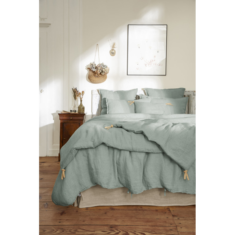 Cotton gauze bedspread or end-of-bed throw L'EFFET PAPILLON Blue