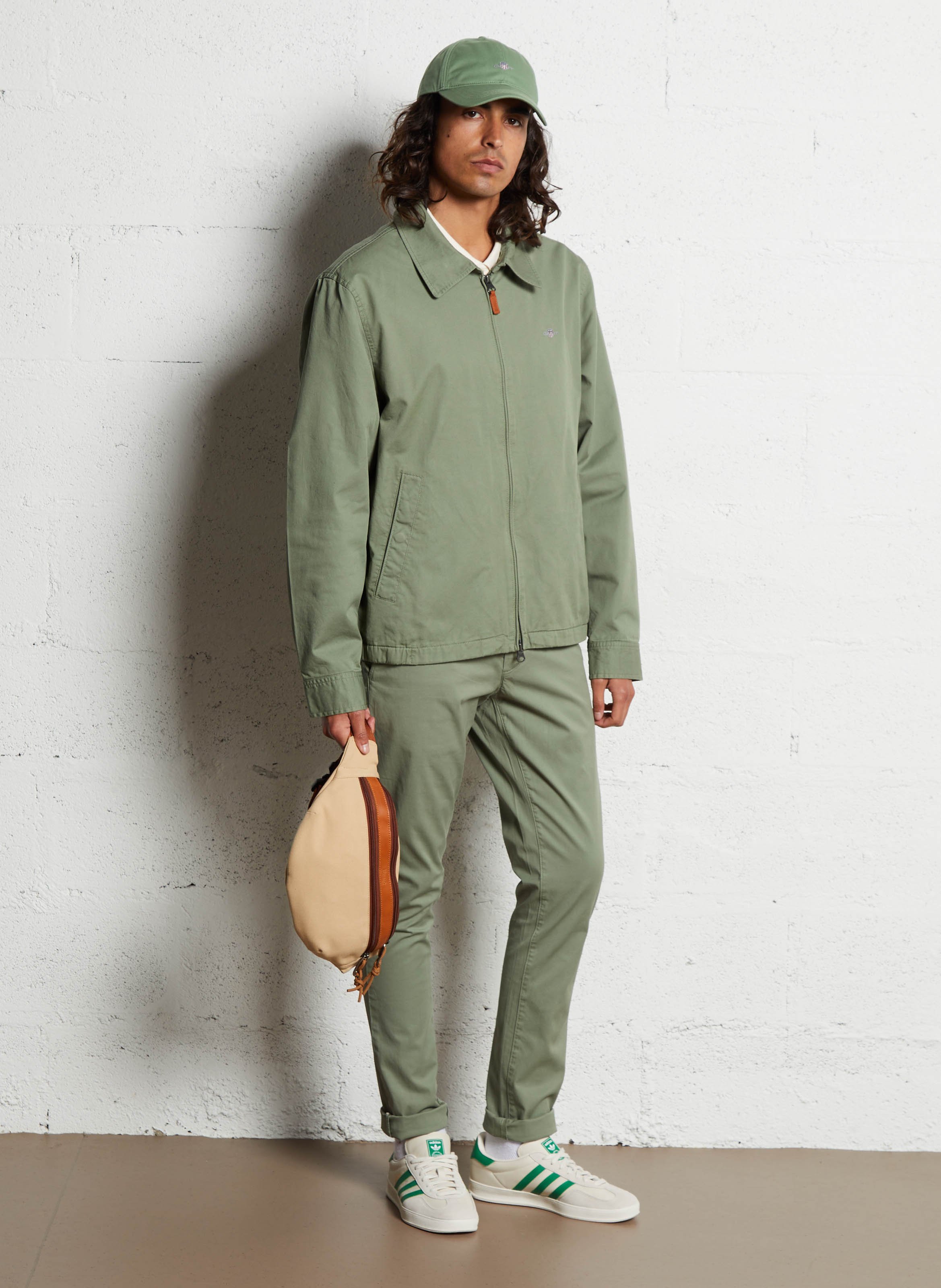 Two-tone leather blend bum bag SIR EDWARD Brown