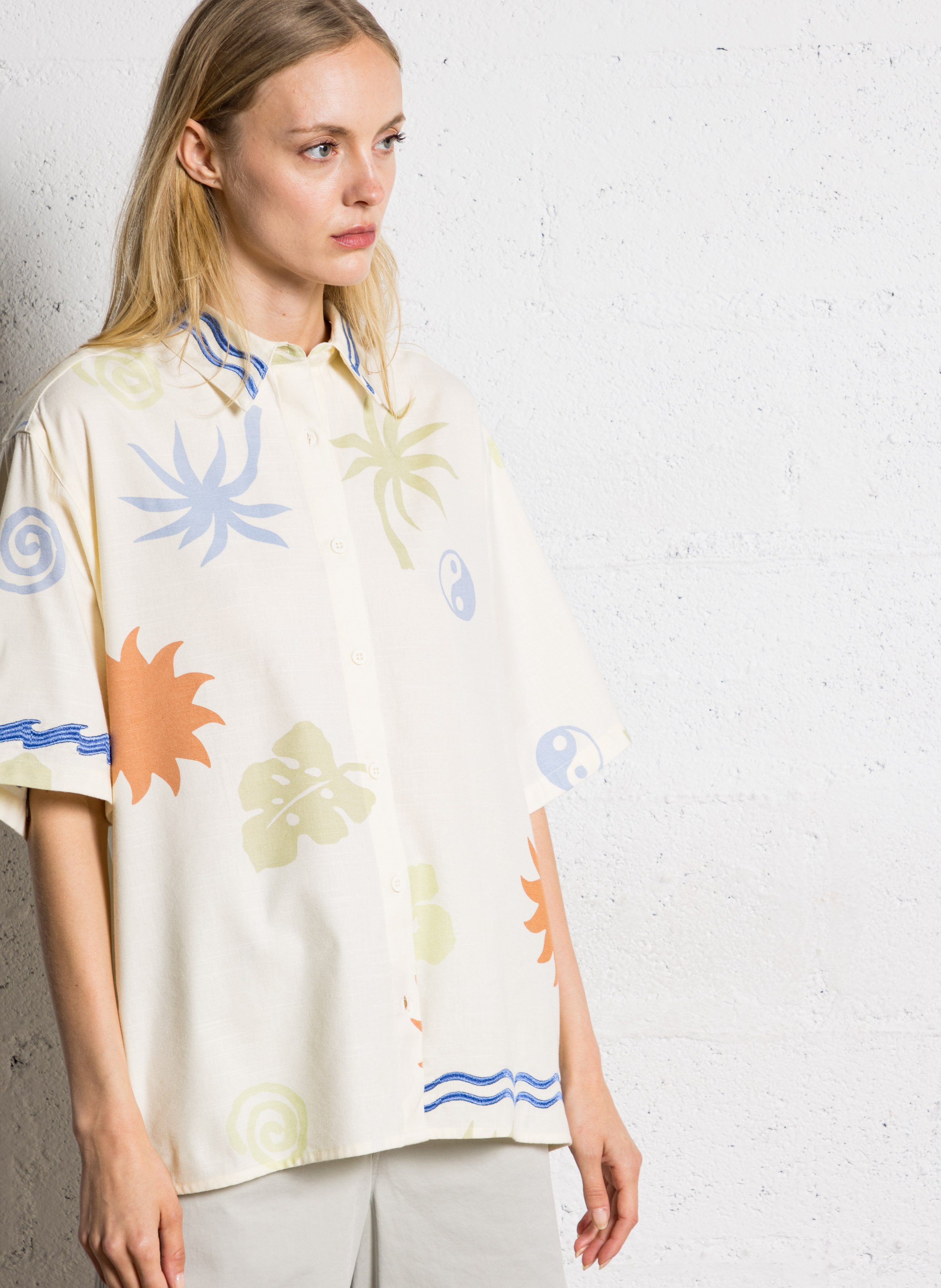 Chemise oversize en coton mélangé Sun symbol Multicolore Billabong