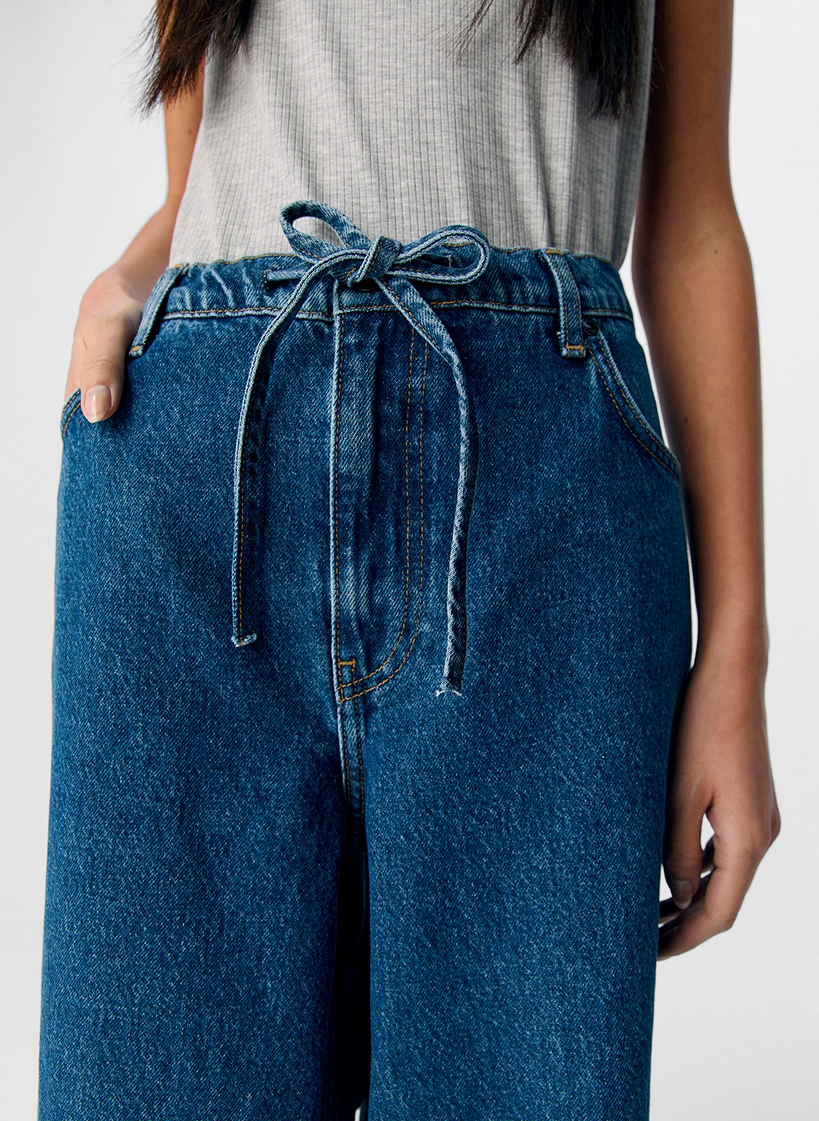 High-rise wide-leg jeans OBJECT Blue