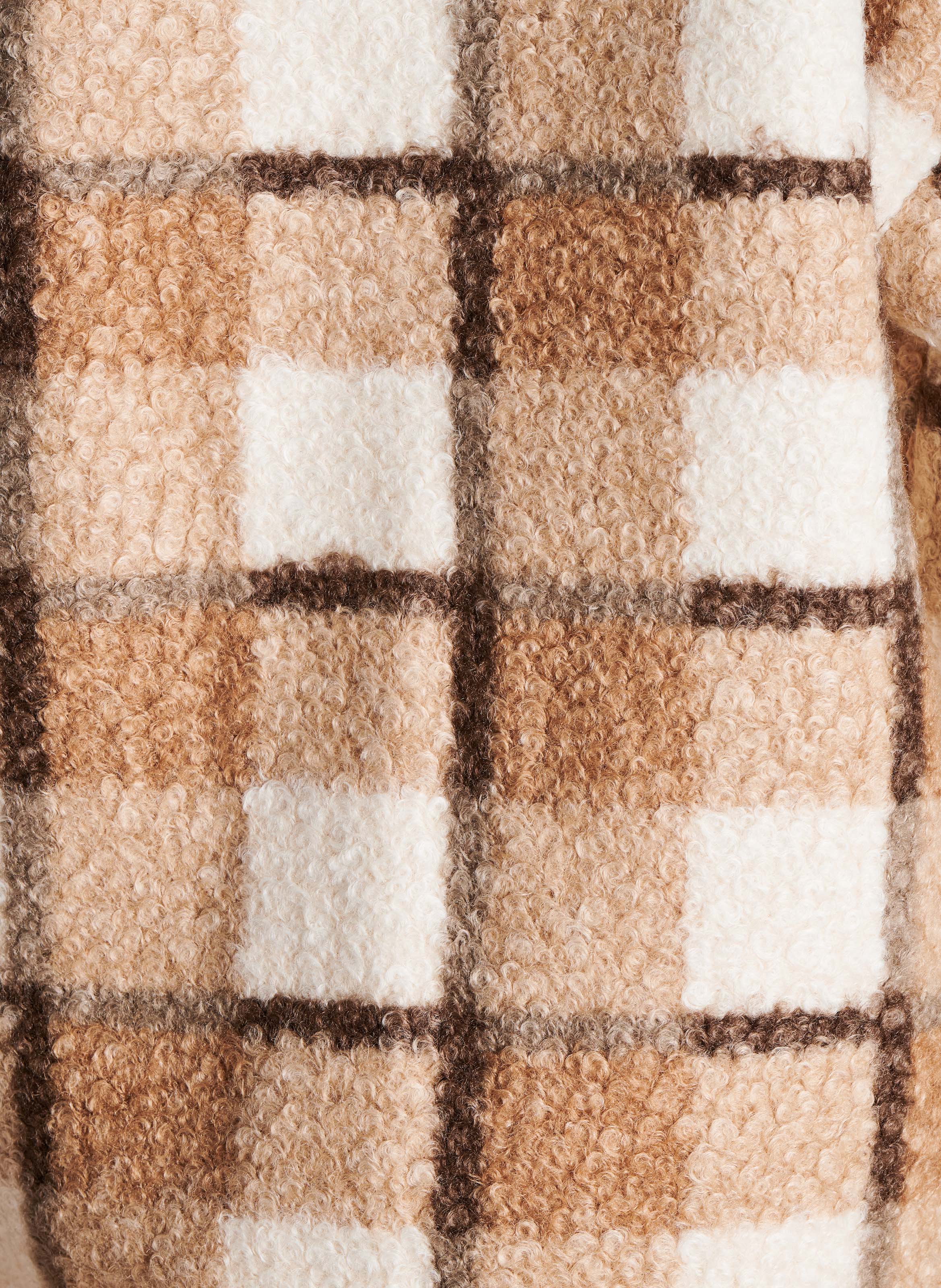 Veste oversize à carreaux LA FEE MARABOUTEE Beige