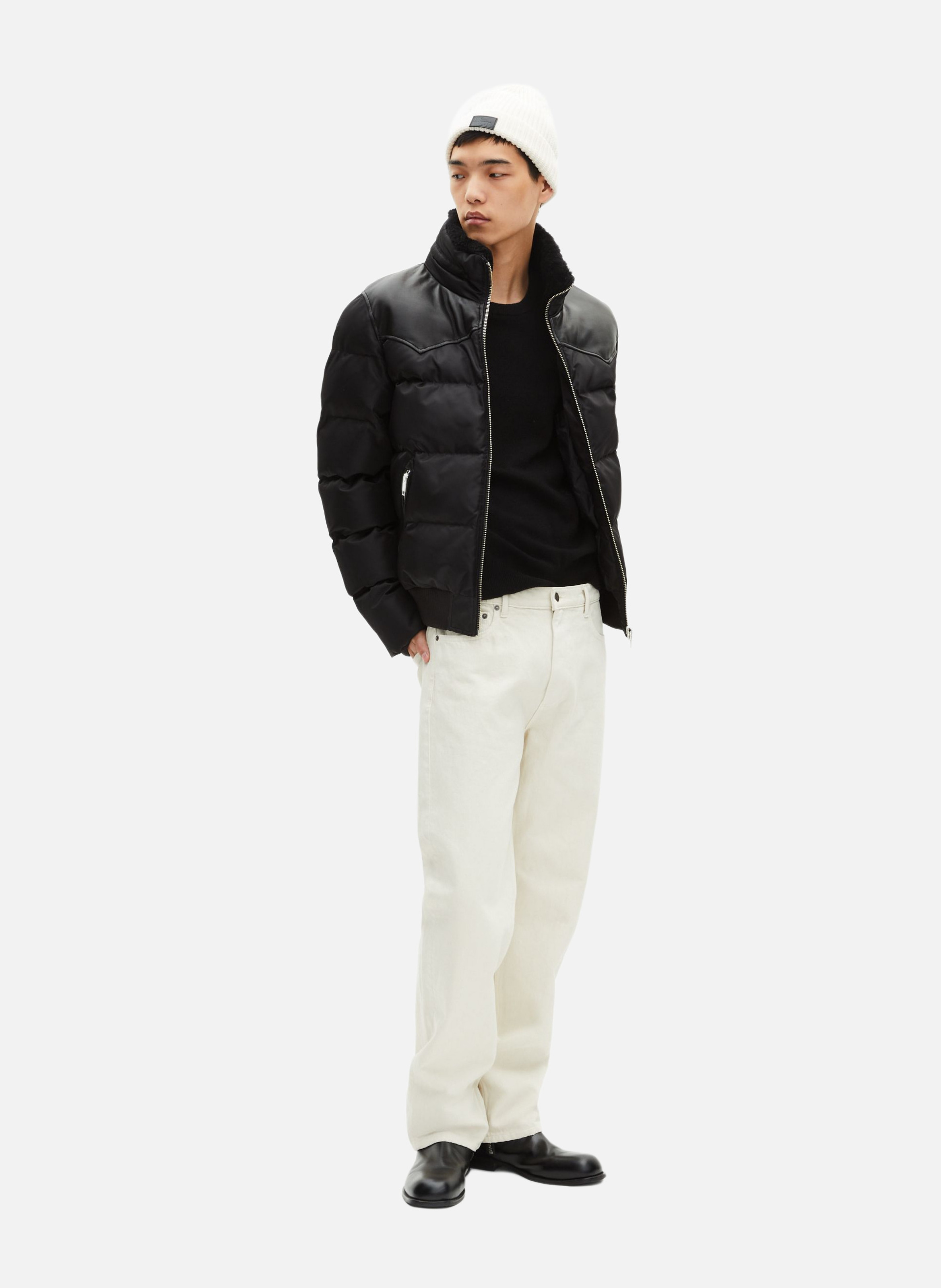 Lightweight quilted padded jacket with high neck THE KOOPLES Black