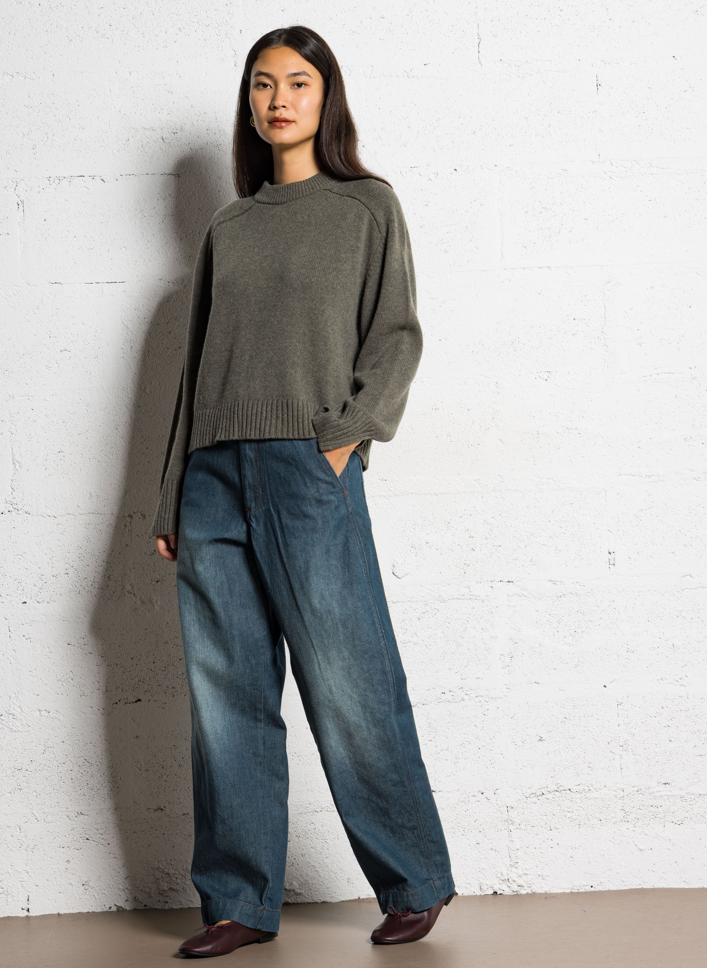 Abidjan wool round-neck sweater SOEUR Grey