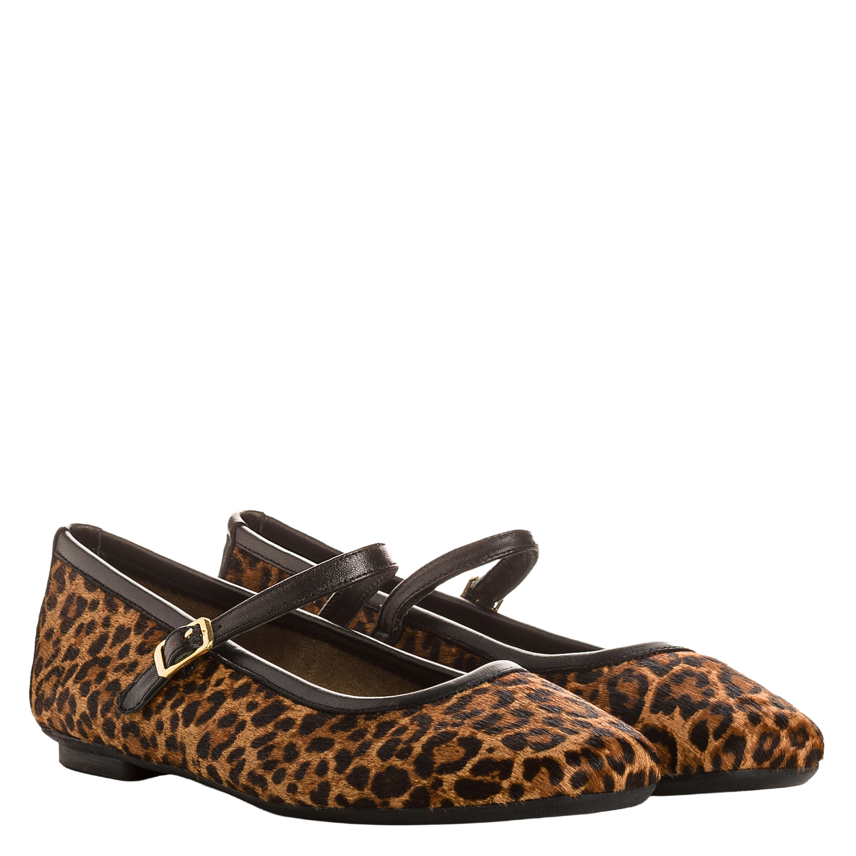 Ballerina's met luipaardprint REQINS Bruin