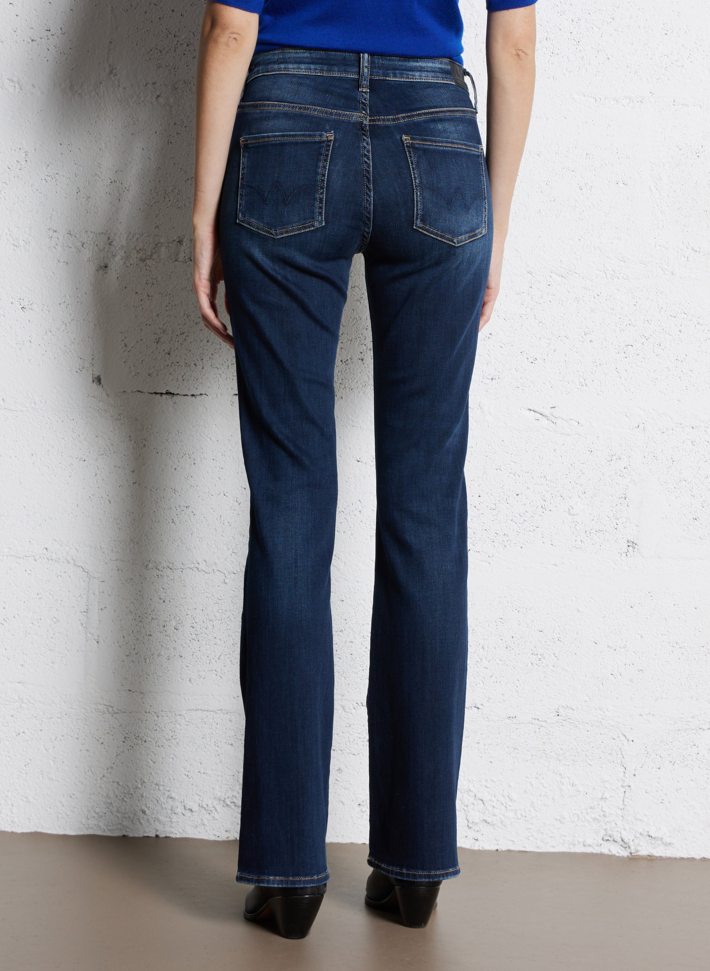 Cotton-blend bootcut jeans LE TEMPS DES CERISES Blue