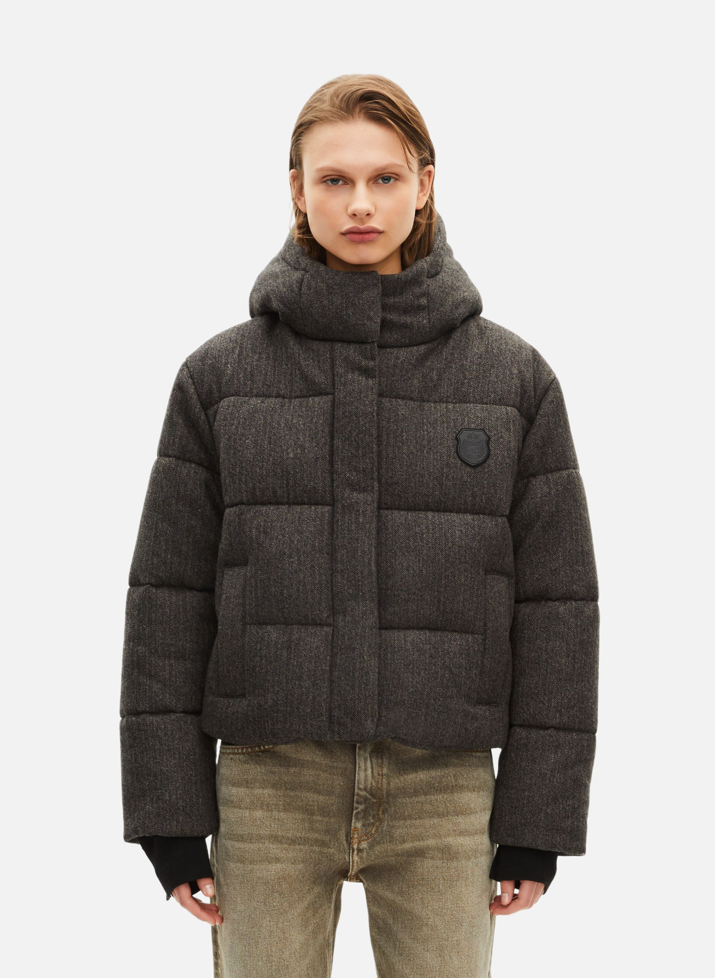 Short wool puffer jacket THE KOOPLES Grey