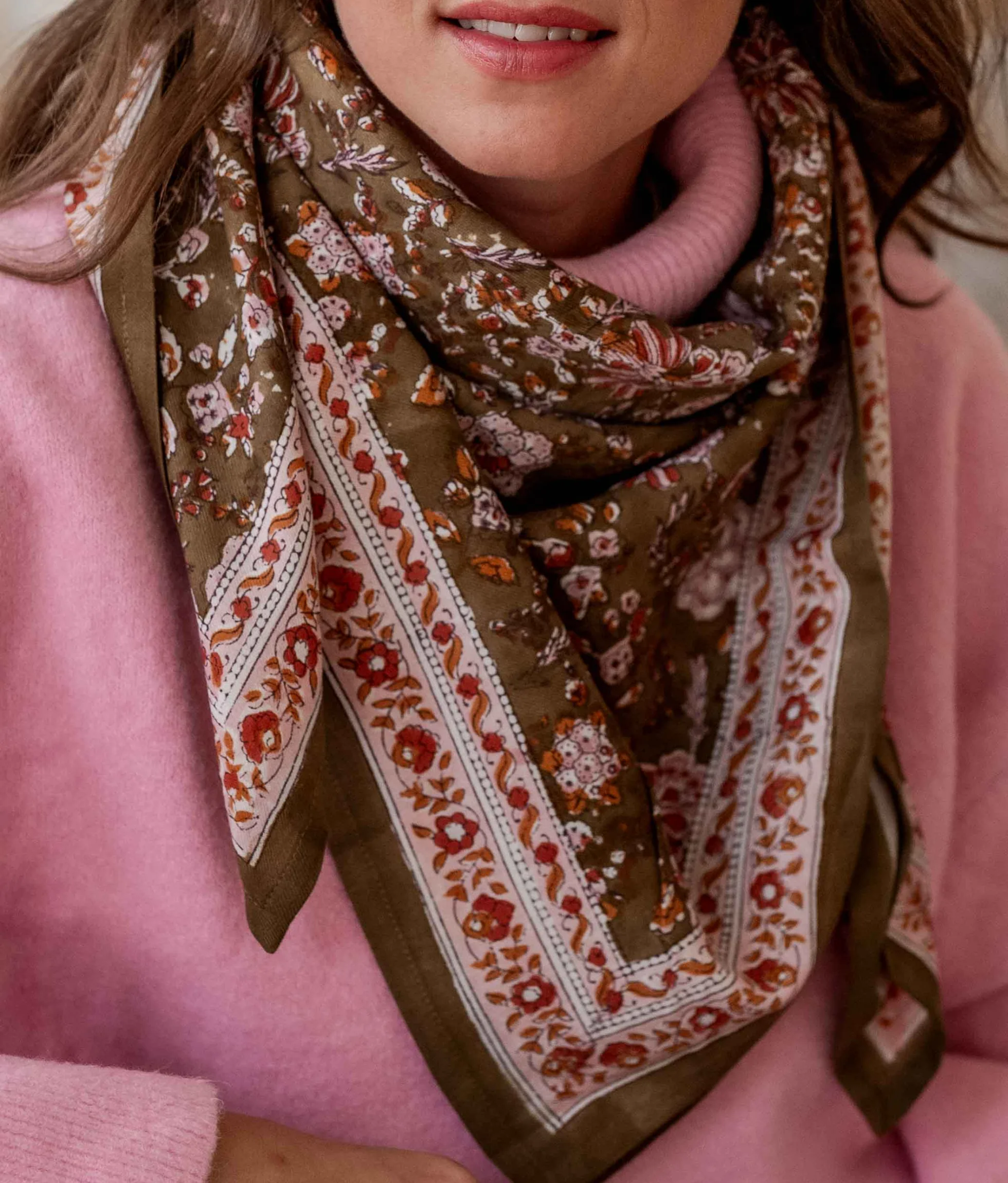 Adult printed Kiala scarf BINDI ATELIER Orange