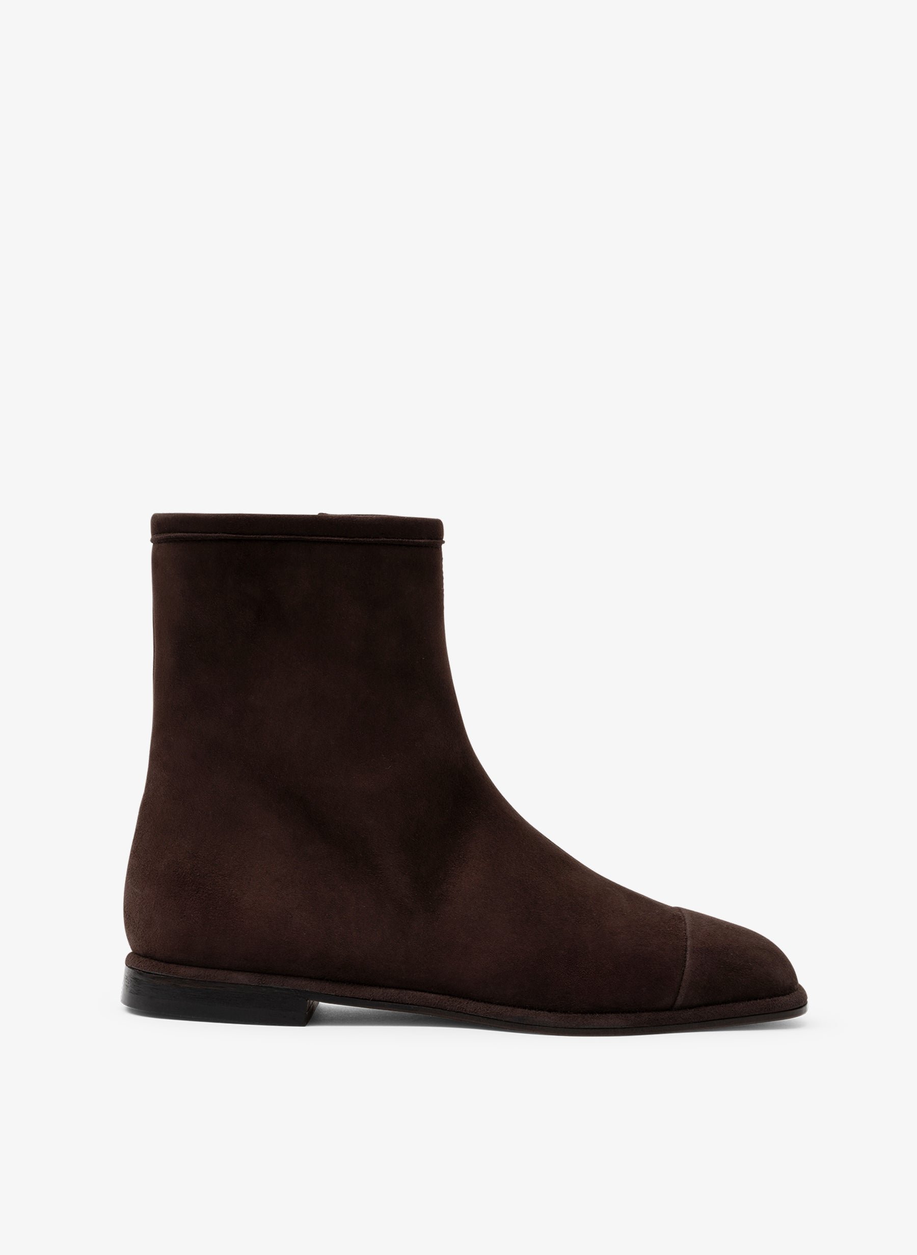 Espresso suede leather ankle boots PARALLELE PARIS Brown
