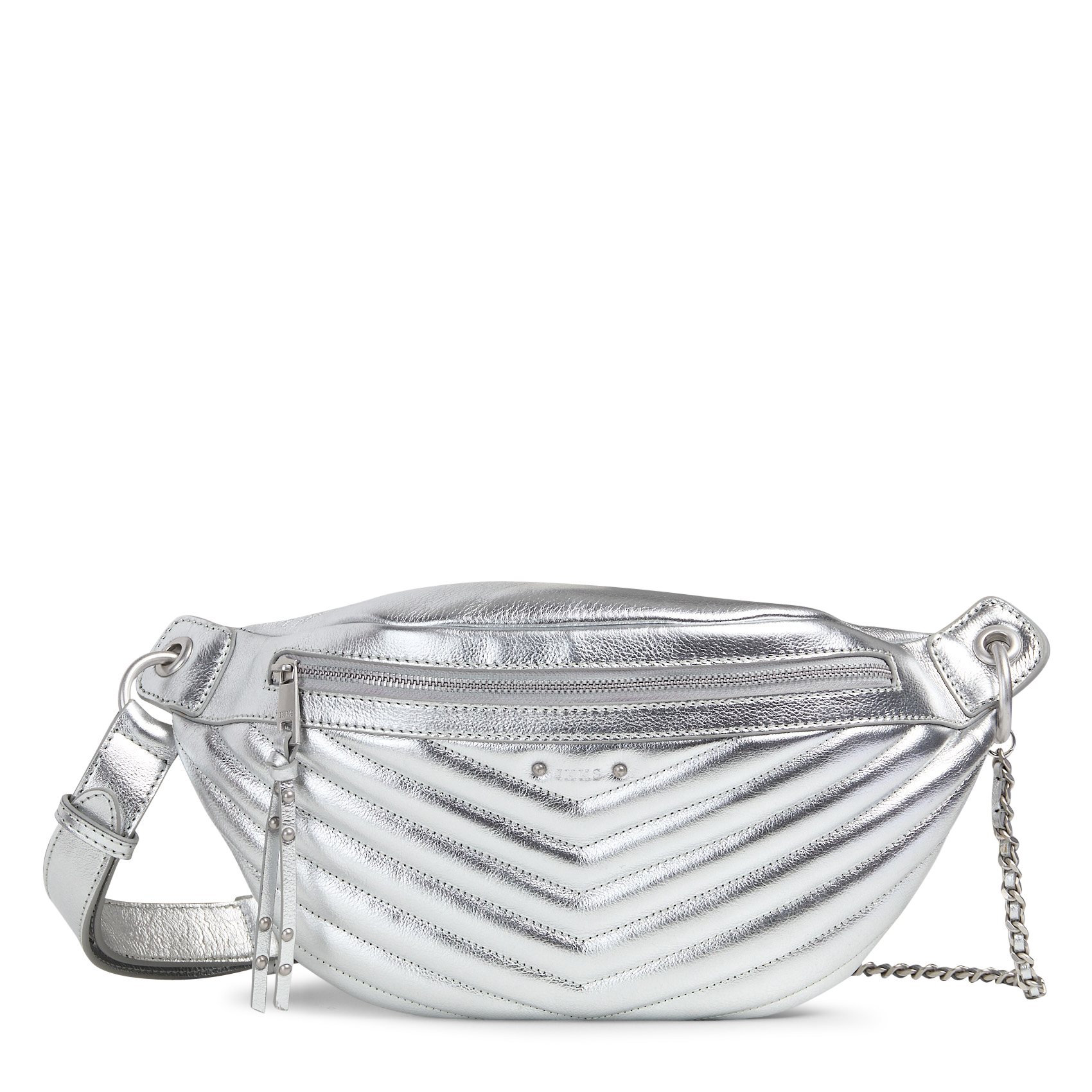 Leather waist bag IKKS Silver