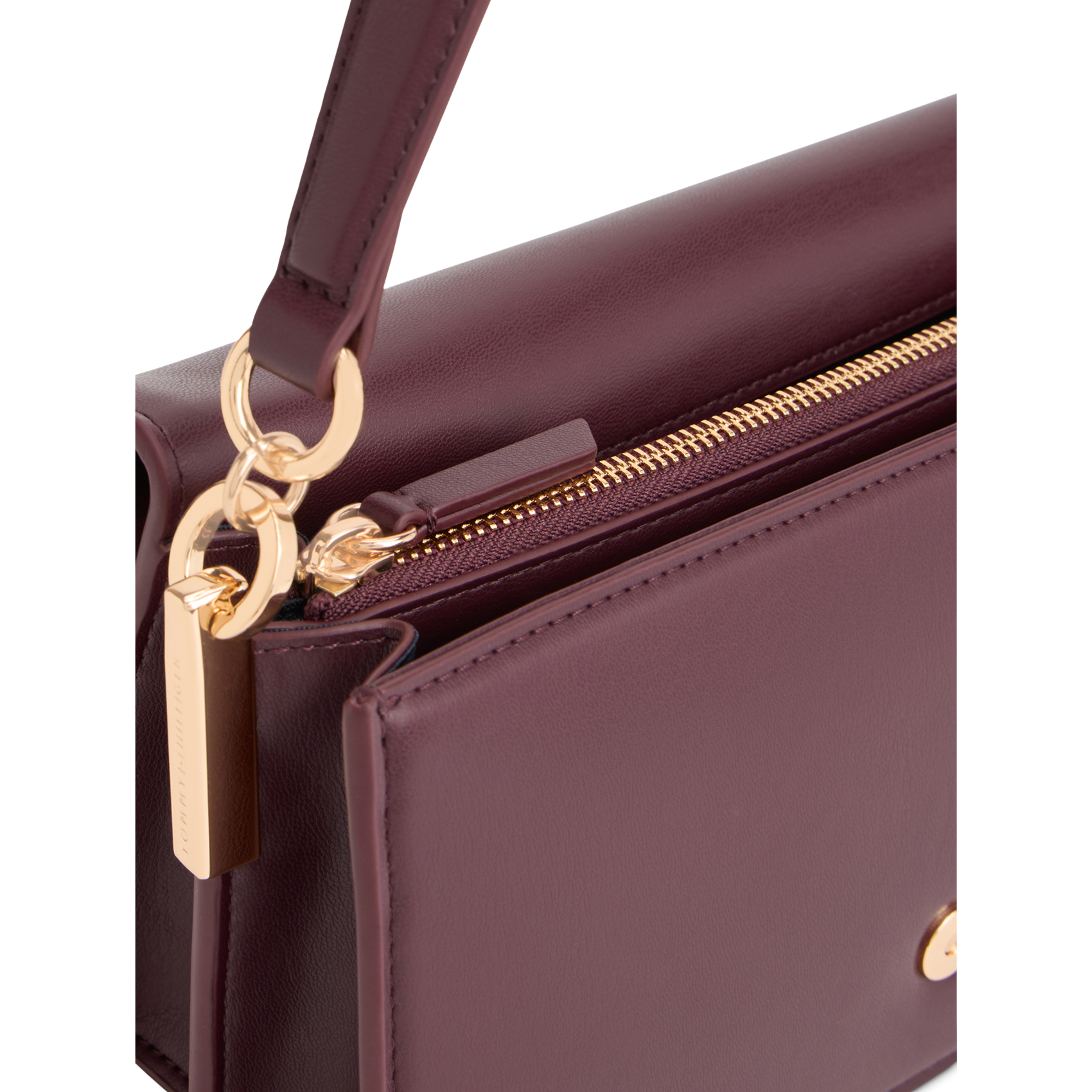 Sac porté épaule à rabat uni TOMMY HILFIGER Rouge