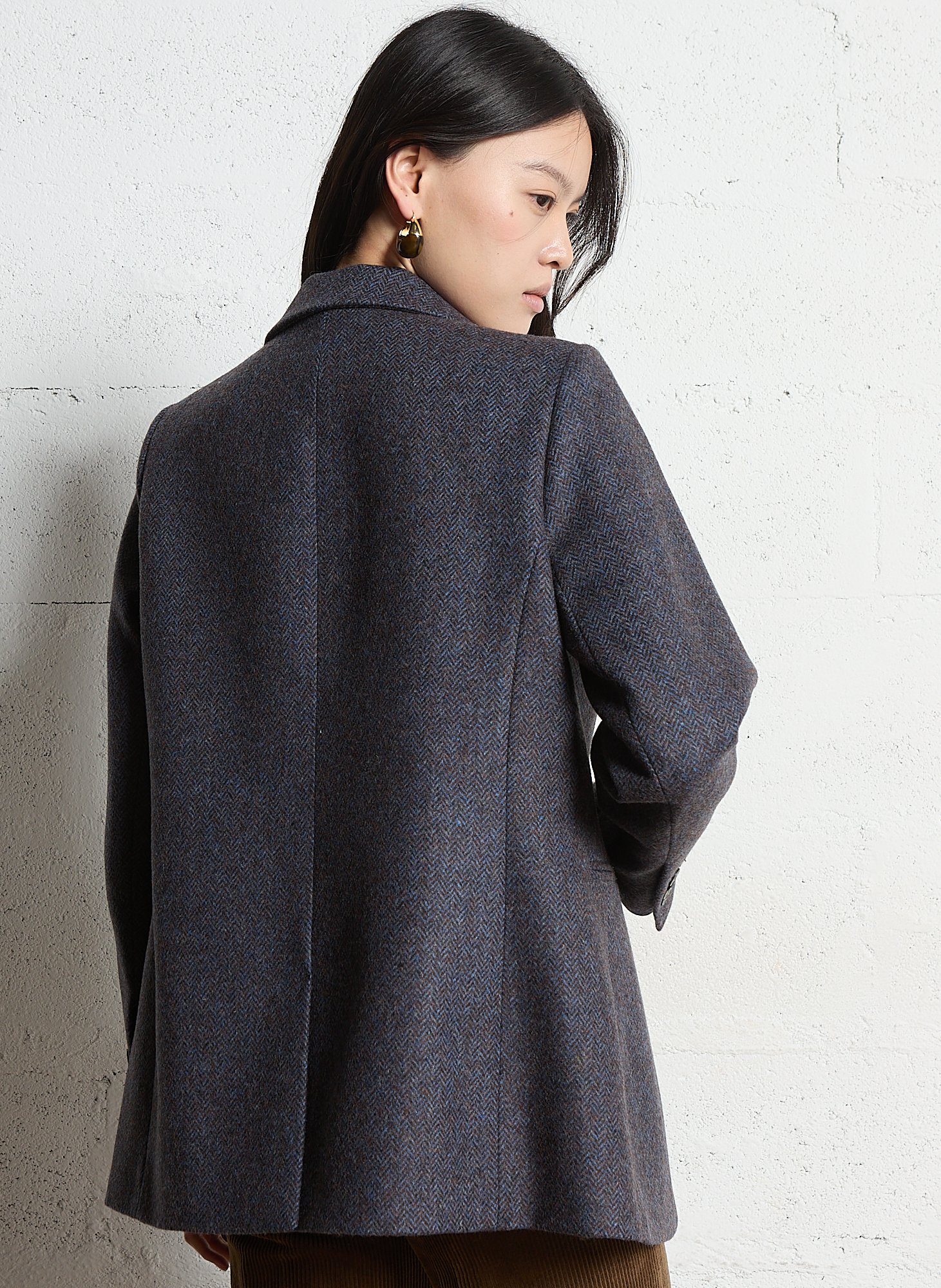 Rechte blazer van visgraat breisel MAISON 123 Bruin