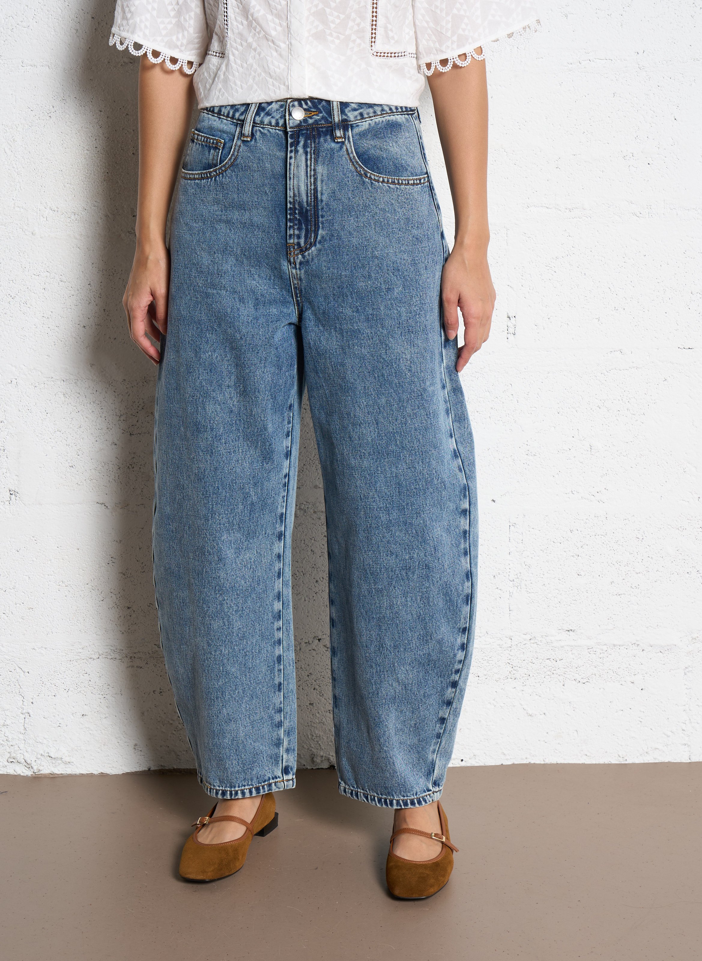 Weit geschnittene Jeans - aus Baumwolle SUNCOO