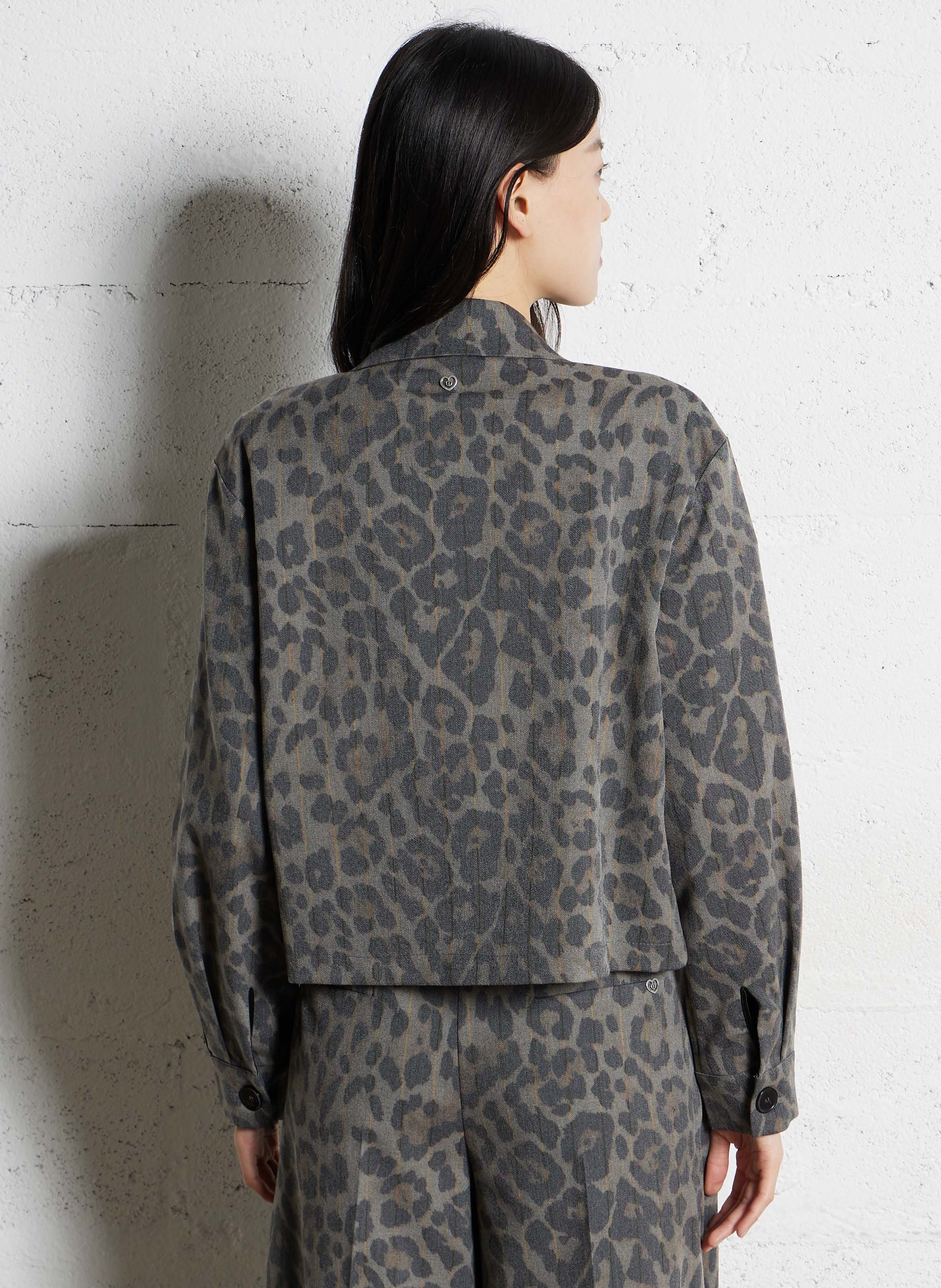 Veste droite col classique imprimée PLEASE Multicolore