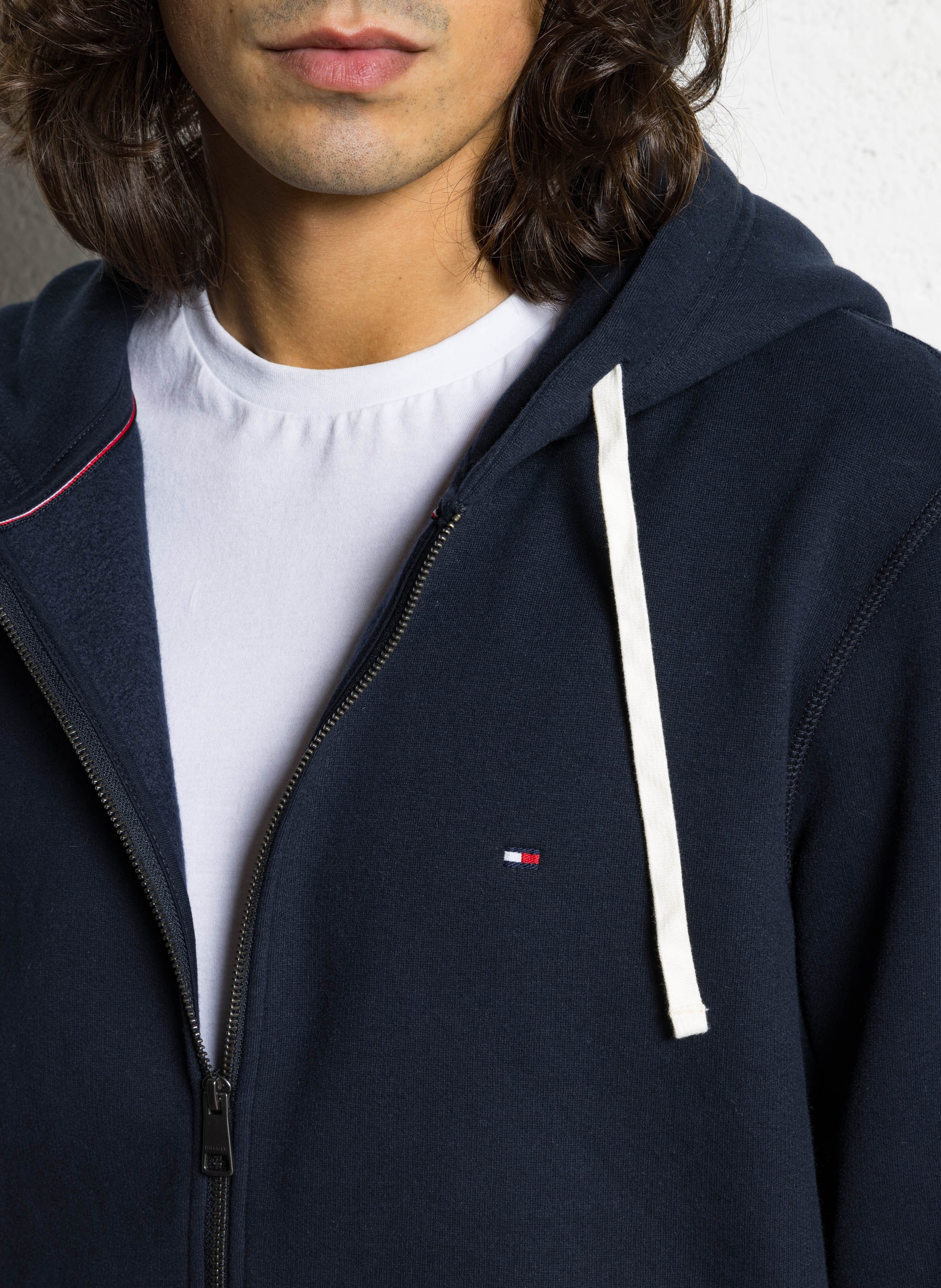Cotton-mix round-neck sweatshirt TOMMY HILFIGER Blue
